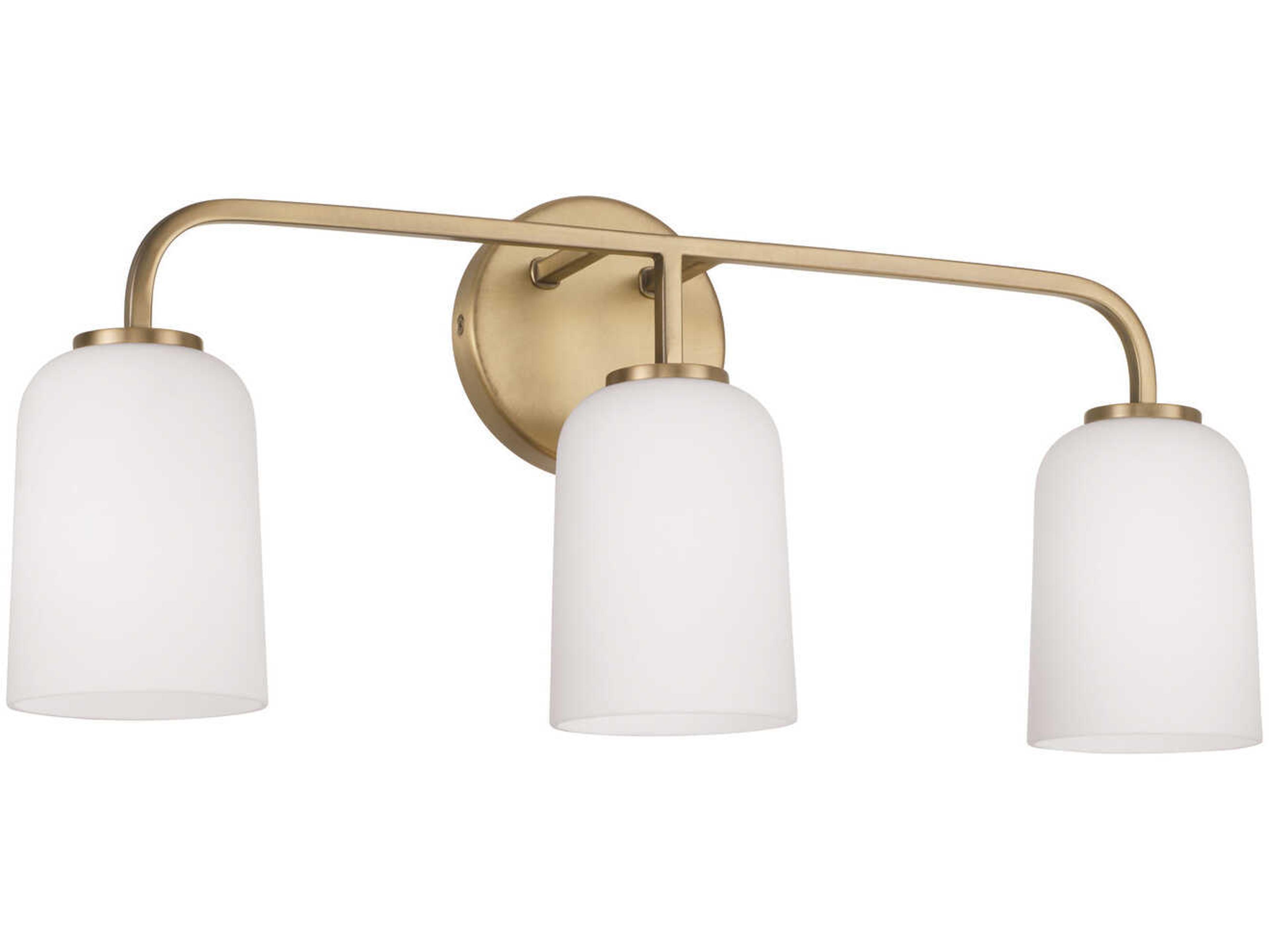 Capital Lighting Lawson 3-Light Aged Brass Glass Vanity Light