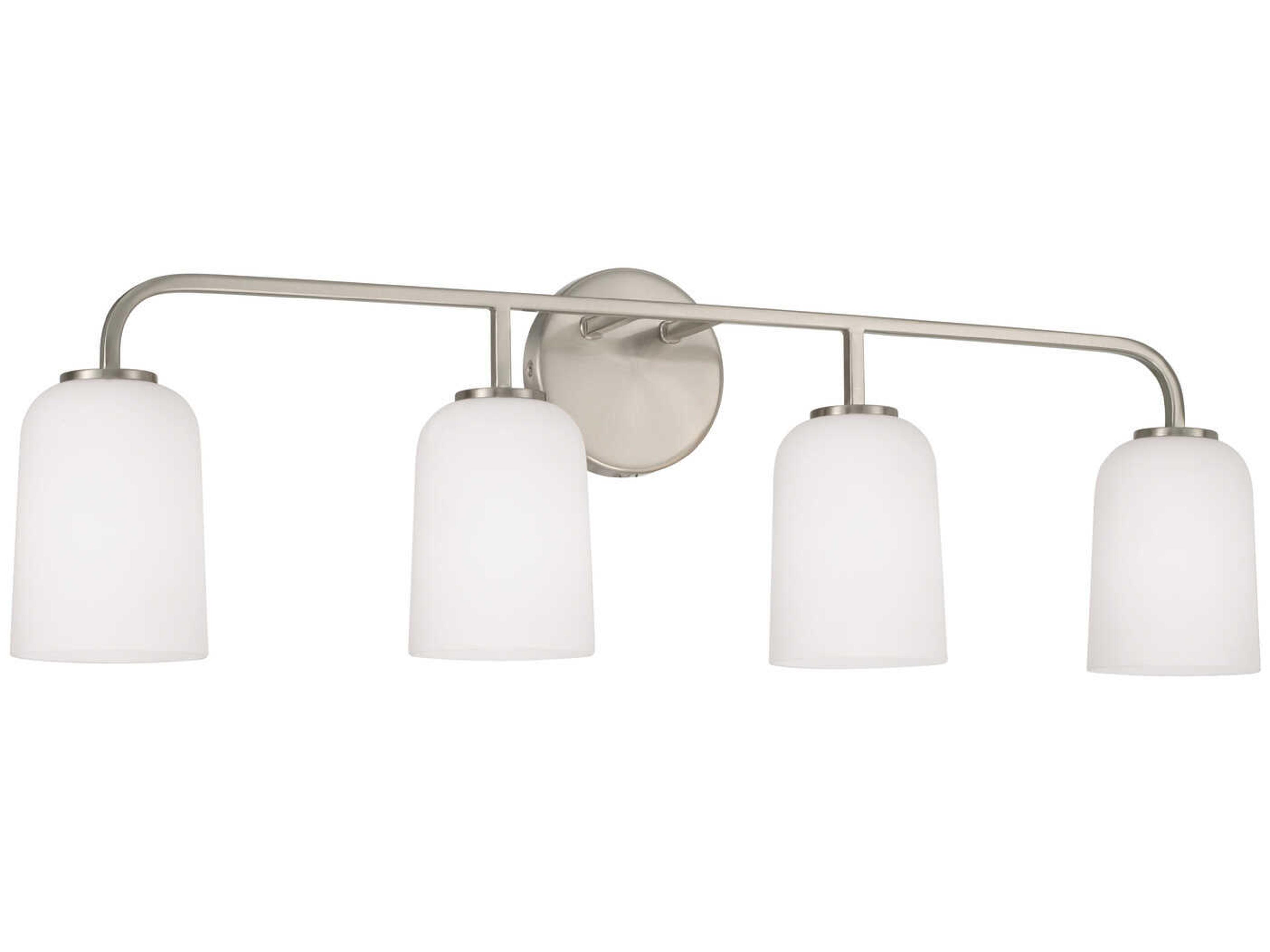 Capital Lighting Lawson 4-Light Brushed Nickel Glass Vanity Light
