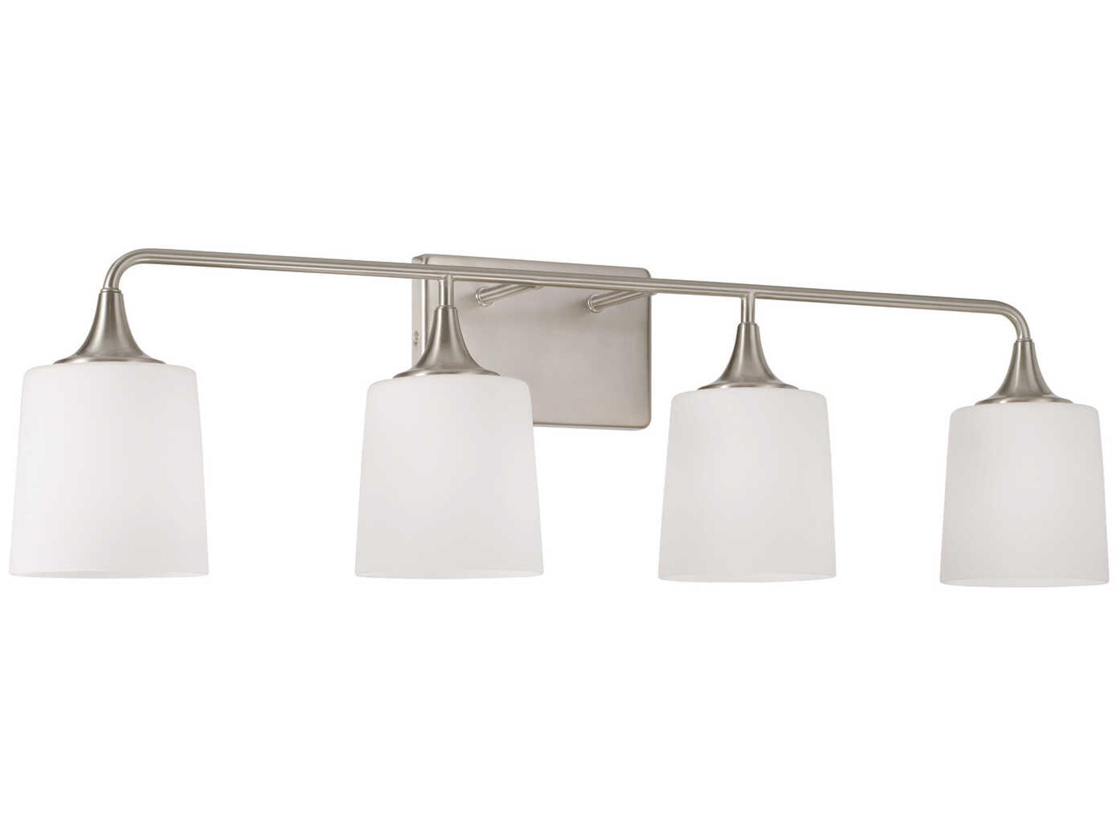 Capital Lighting Presley 4-Light Brushed Nickel Glass Vanity Light