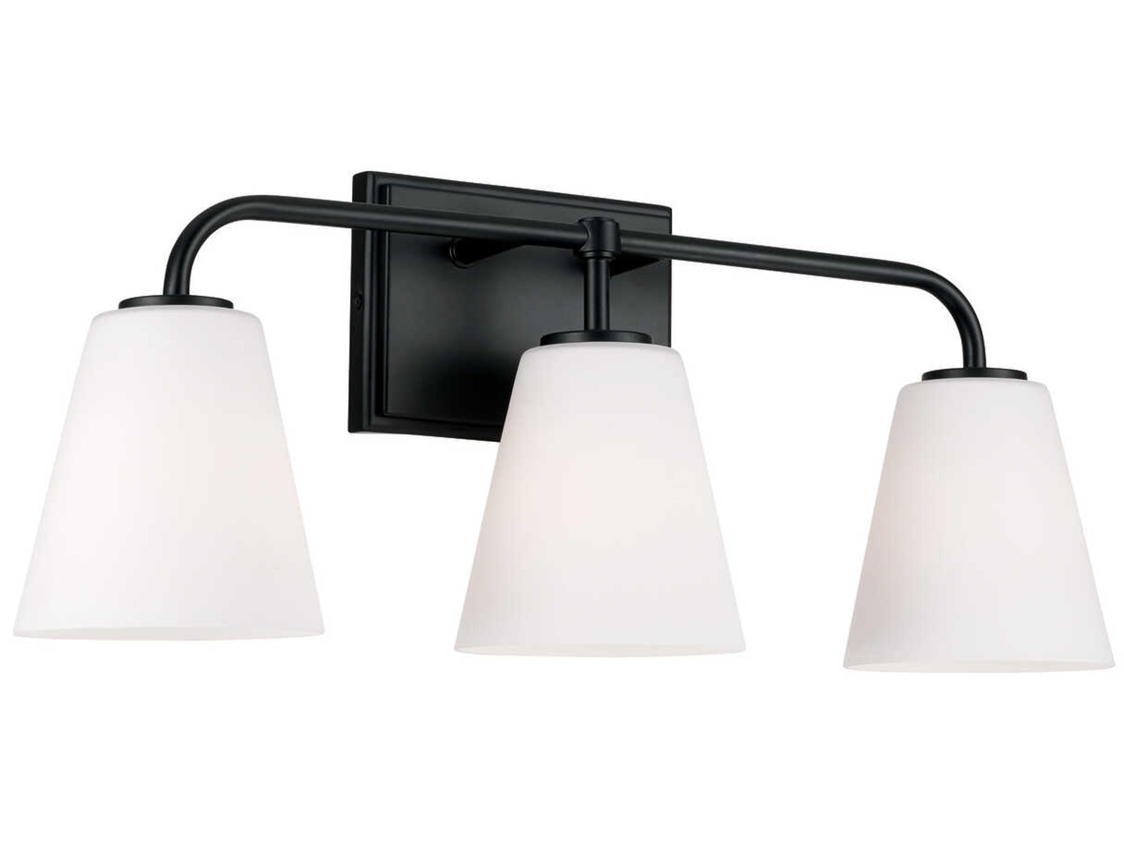 Capital Lighting Brody 3-Light Matte Black Glass Vanity Light