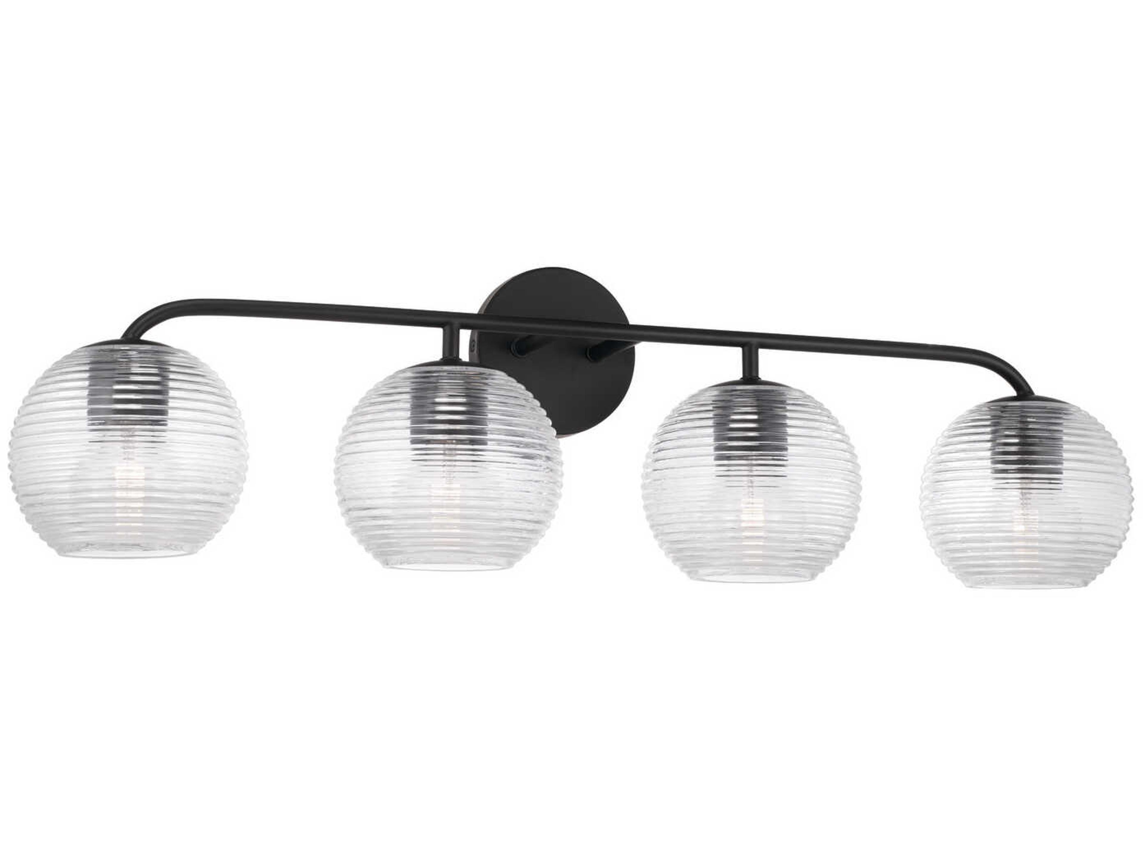 Capital Lighting Dolan 4-Light Matte Black Glass Vanity Light