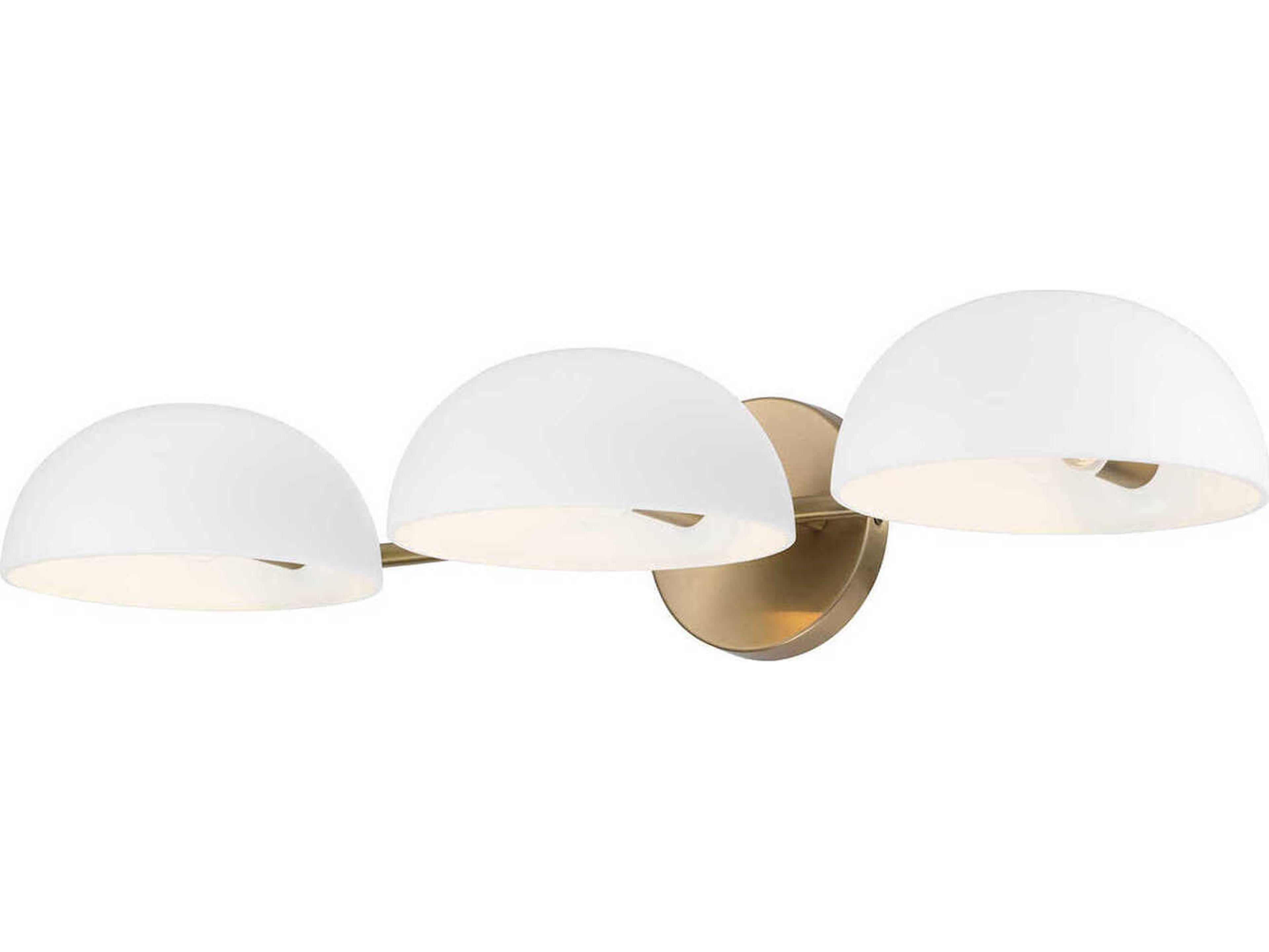 Capital Lighting Reece 3-Light Aged Brass And White Vanity Light