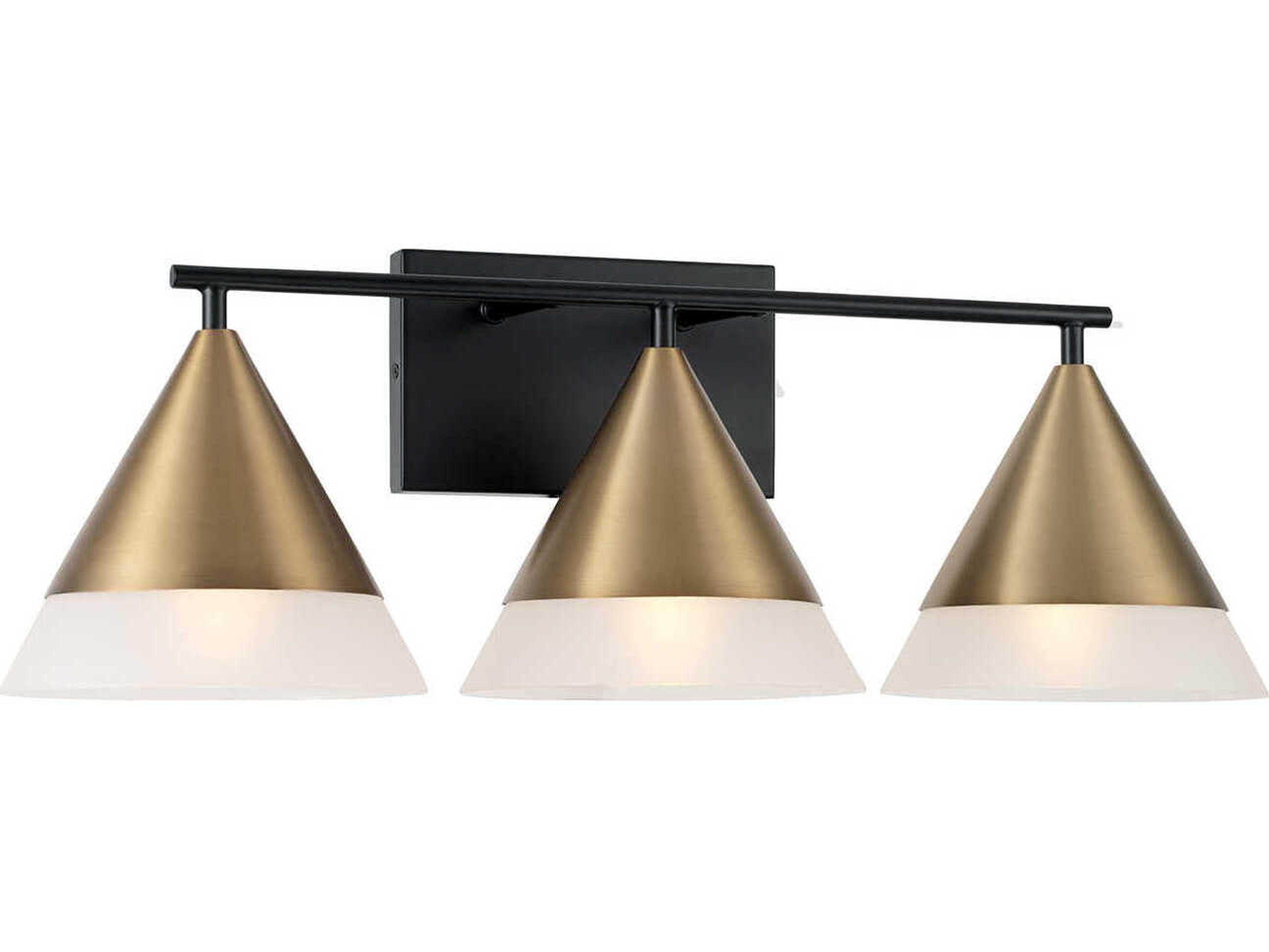Capital Lighting Avant 3-Light Aged Brass And Black Vanity Light