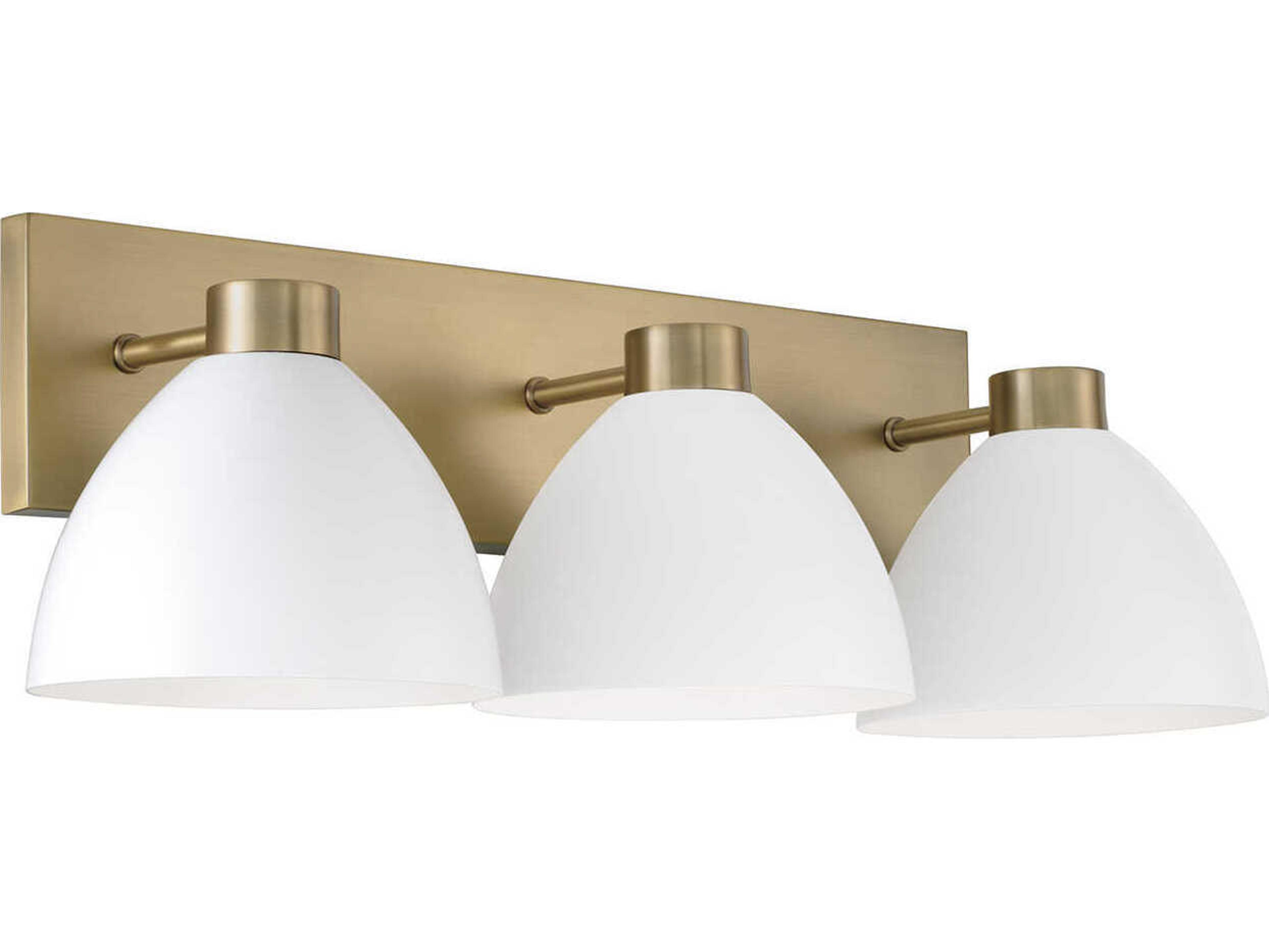 Capital Lighting Ross 3-Light Aged Brass And White Vanity Light