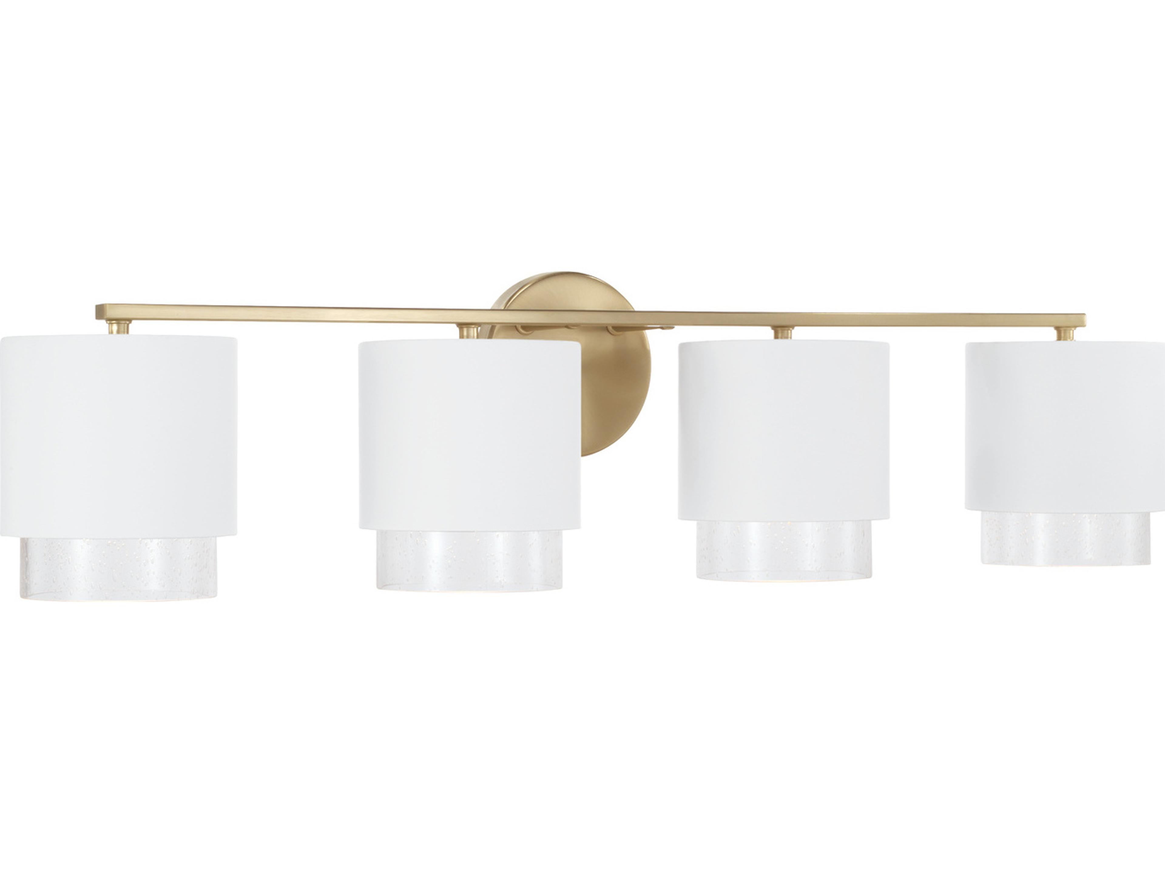Capital Lighting Weller 4-Light Matte Brass White Vanity Light