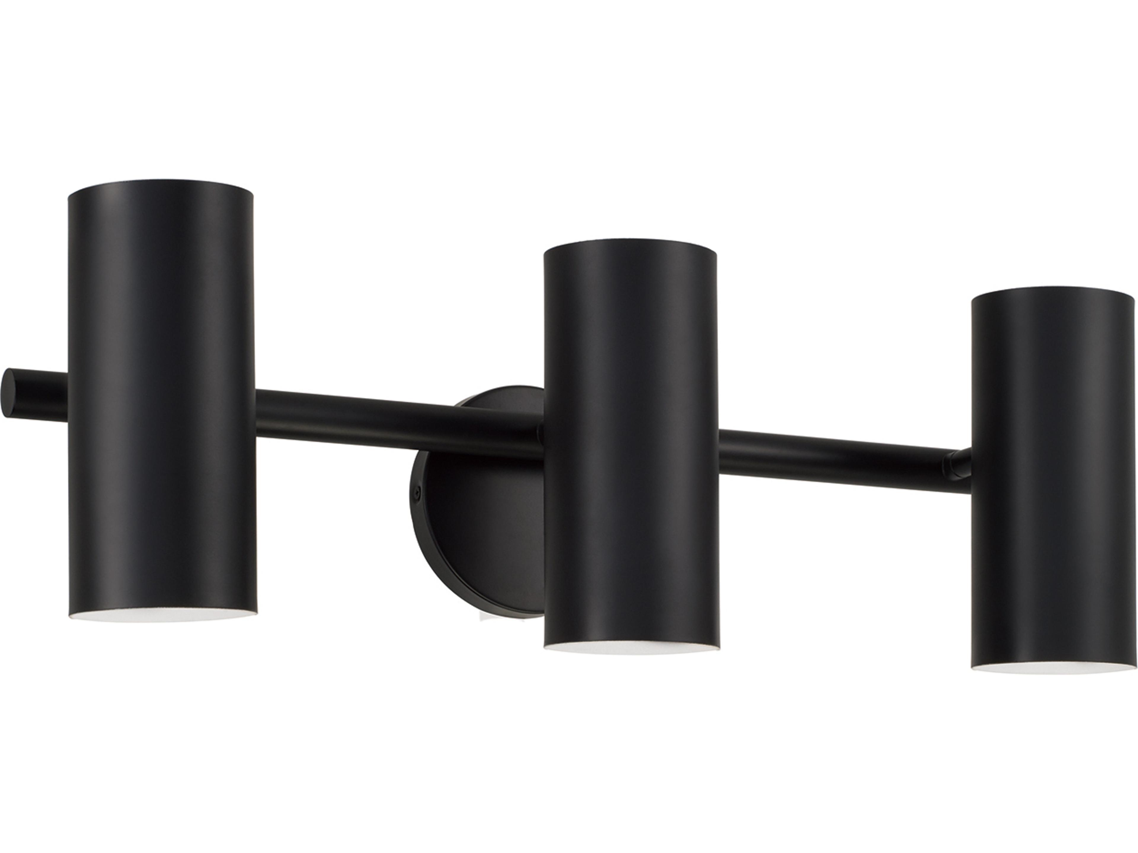 Capital Lighting Robbie 3-light Matte Black Brass Vanity Light