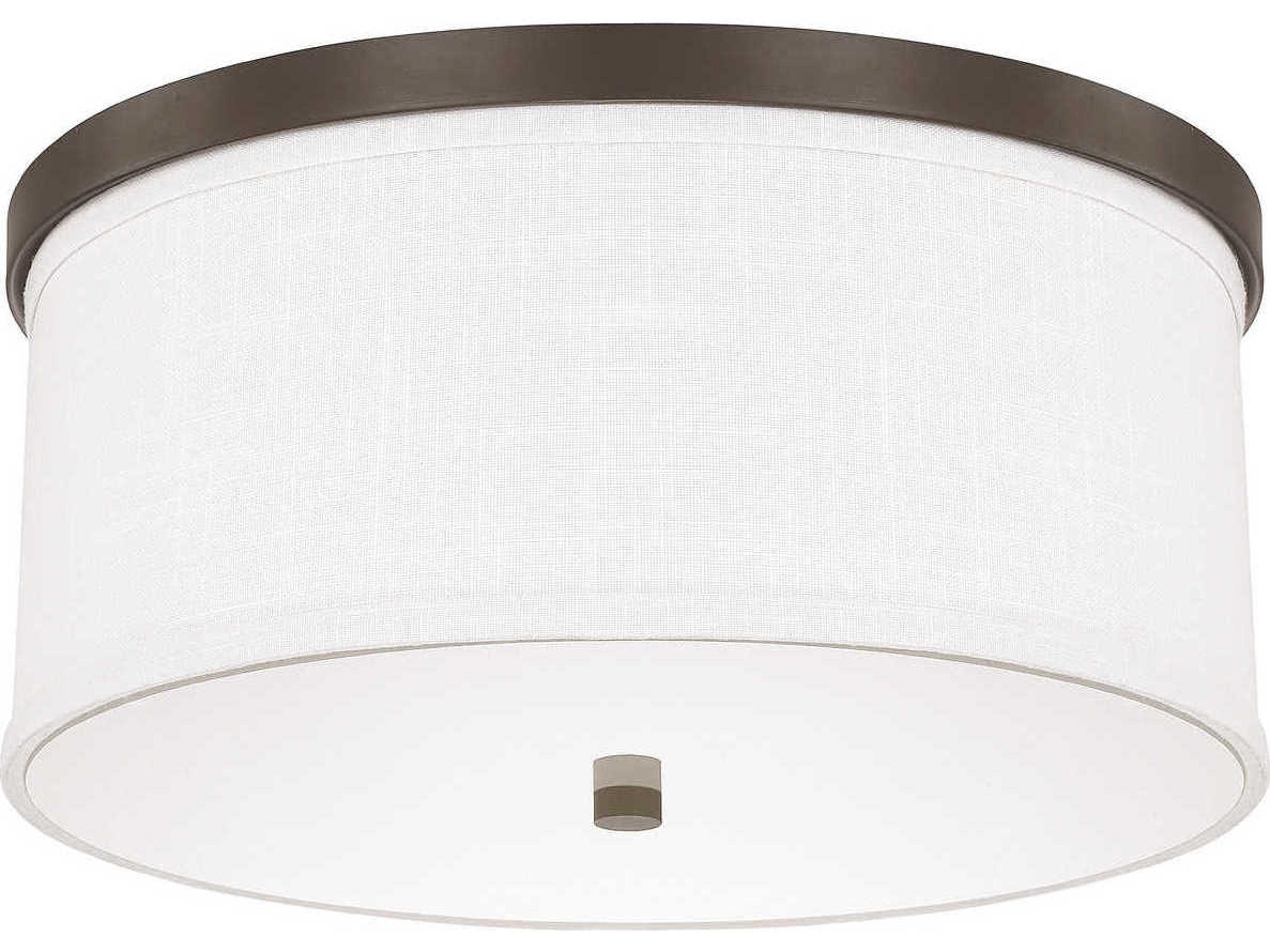 Capital Lighting Midtown 3-Light Burnished Bronze Glass Drum Flush Mount