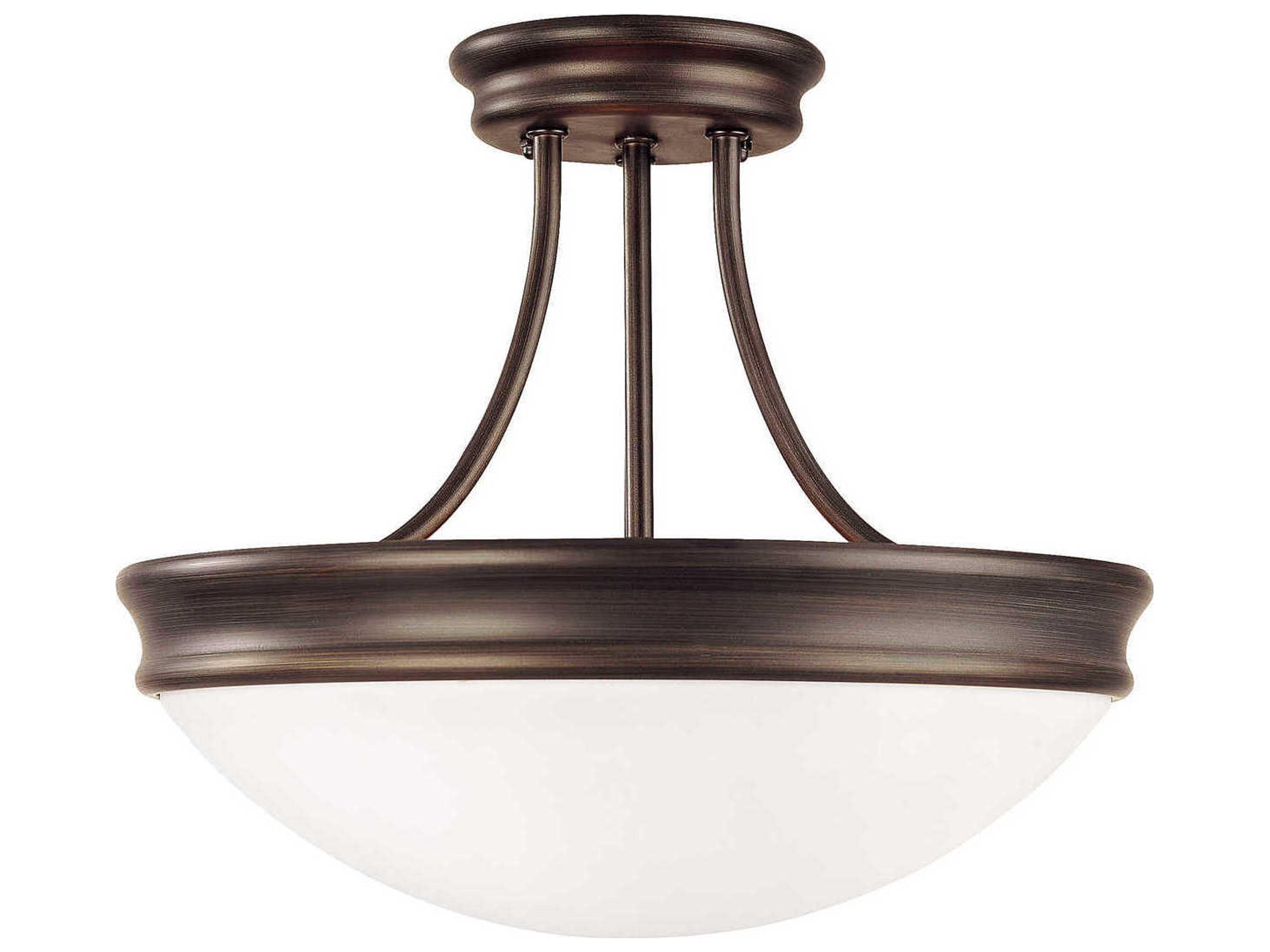 Capital Lighting 3-Light Oil Rubbed Bronze Glass Bowl Semi Flush Mount