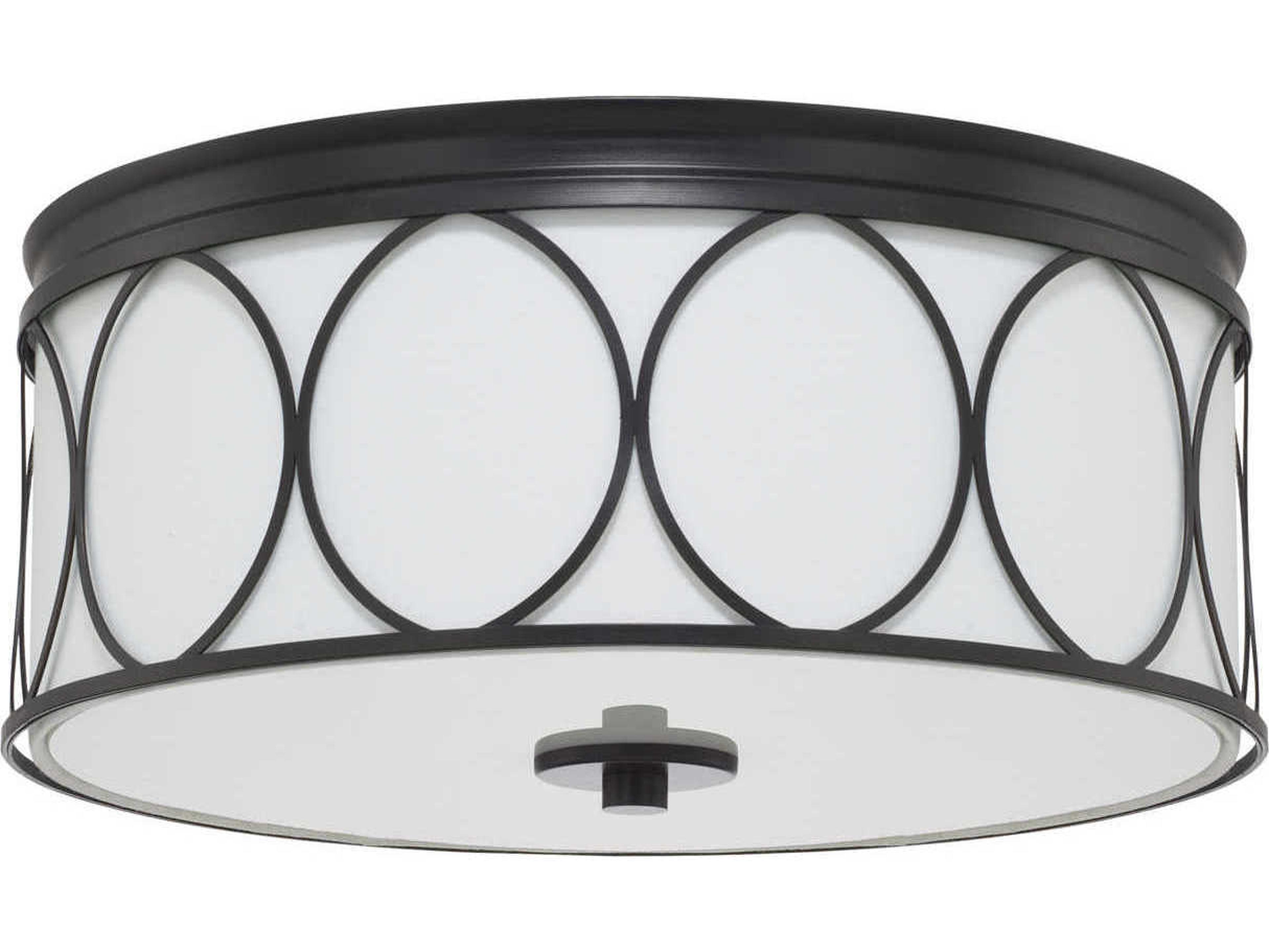 Capital Lighting Rylann 3-Light Matte Black Drum Flush Mount