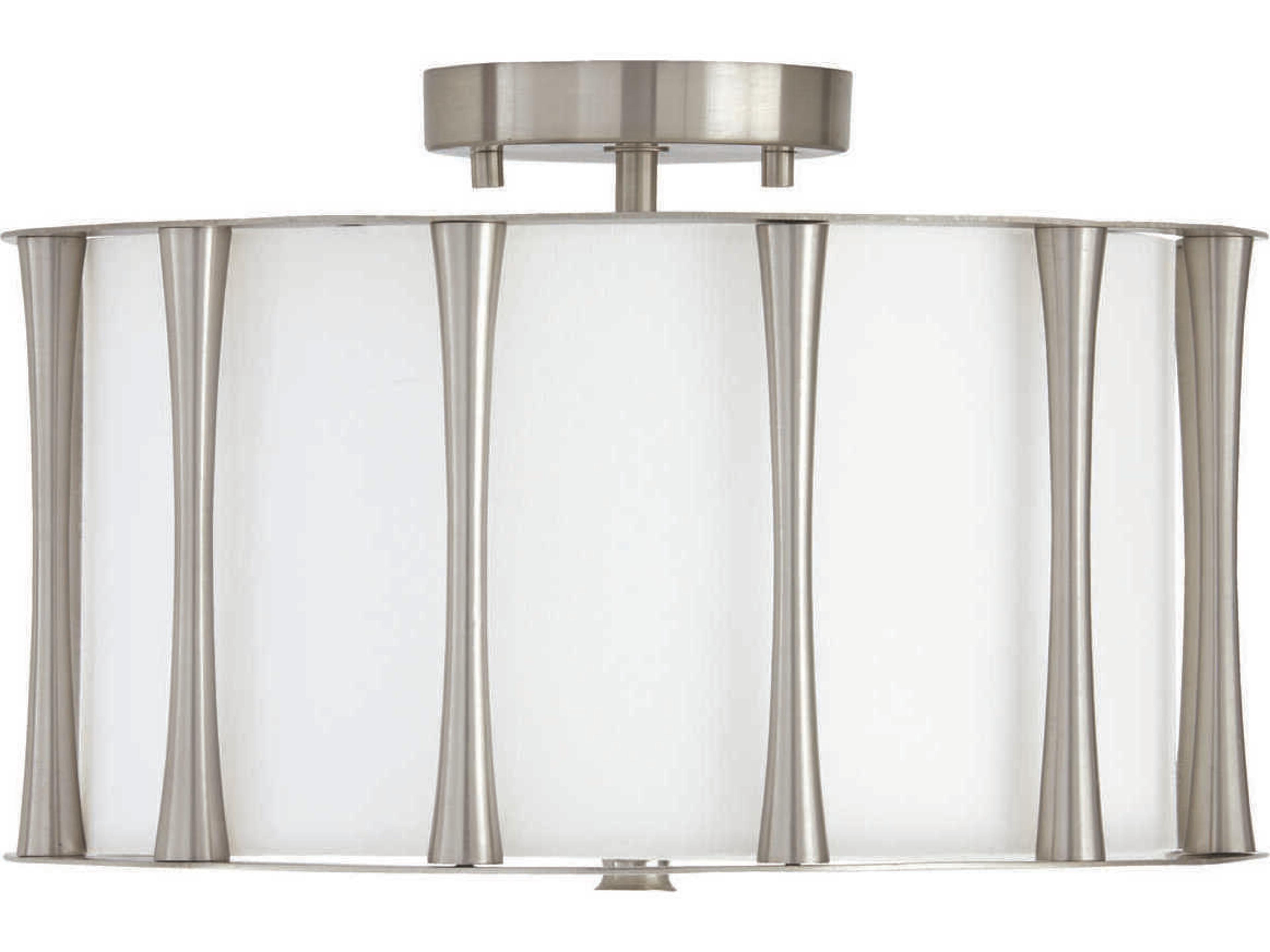 Capital Lighting Bodie 3-Light Brushed Nickel Drum Semi Flush Mount