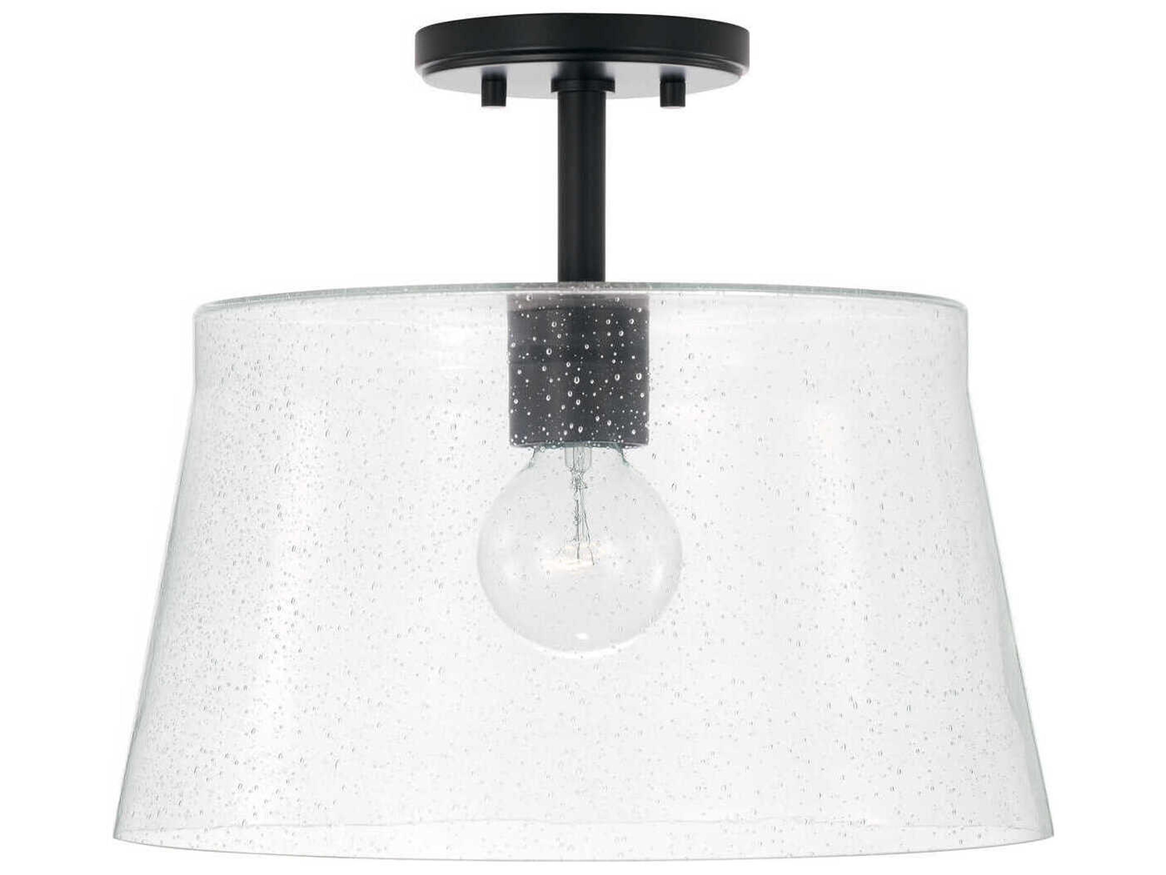 Capital Lighting Baker 1-Light Matte Black Glass Empire Pendant