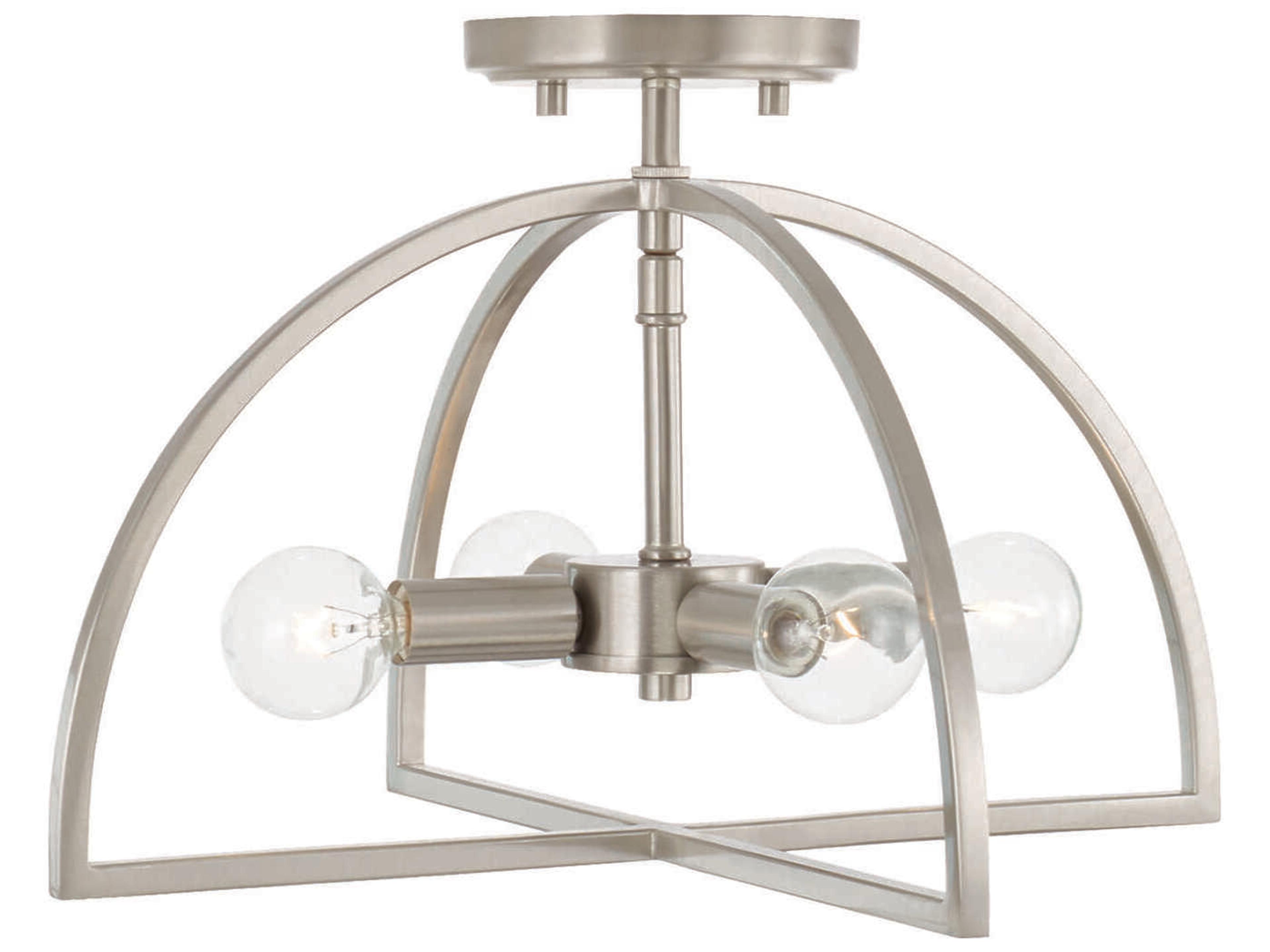 Capital Lighting Lawson 4-Light Brushed Nickel Geometric Semi Flush Mount