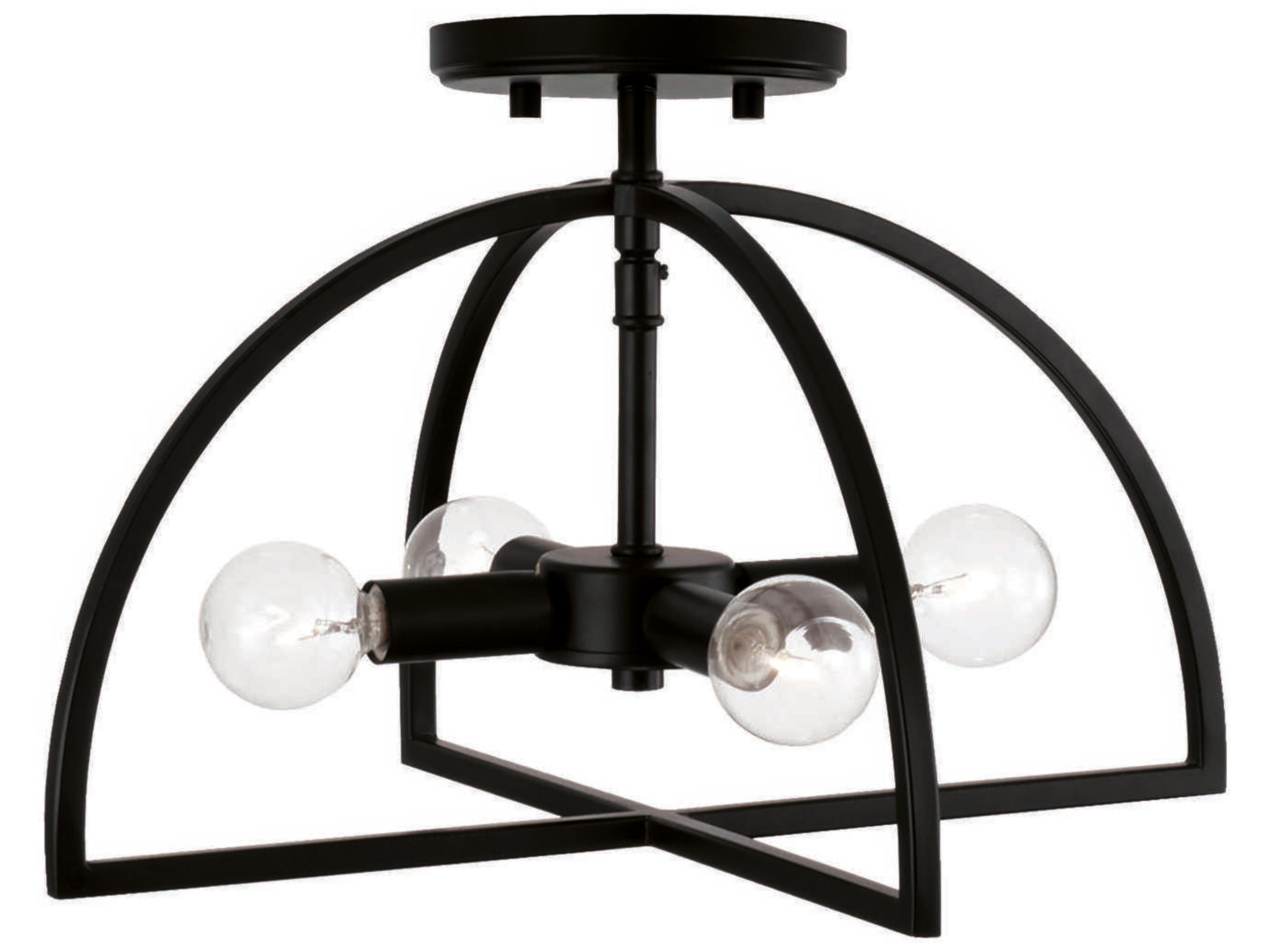 Capital Lighting Lawson 4-Light Matte Black Geometric Semi Flush Mount