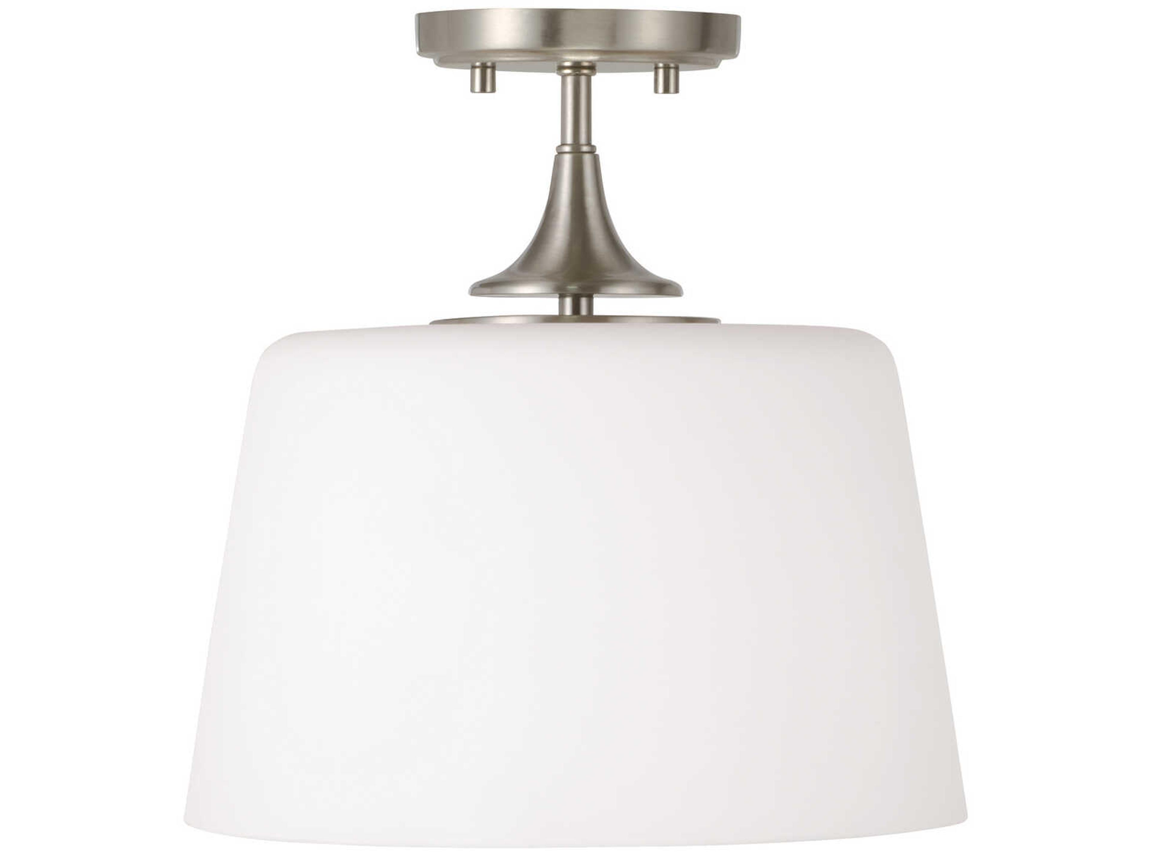 Capital Lighting Presley 1-Light Brushed Nickel Glass Empire Semi Flush Mount