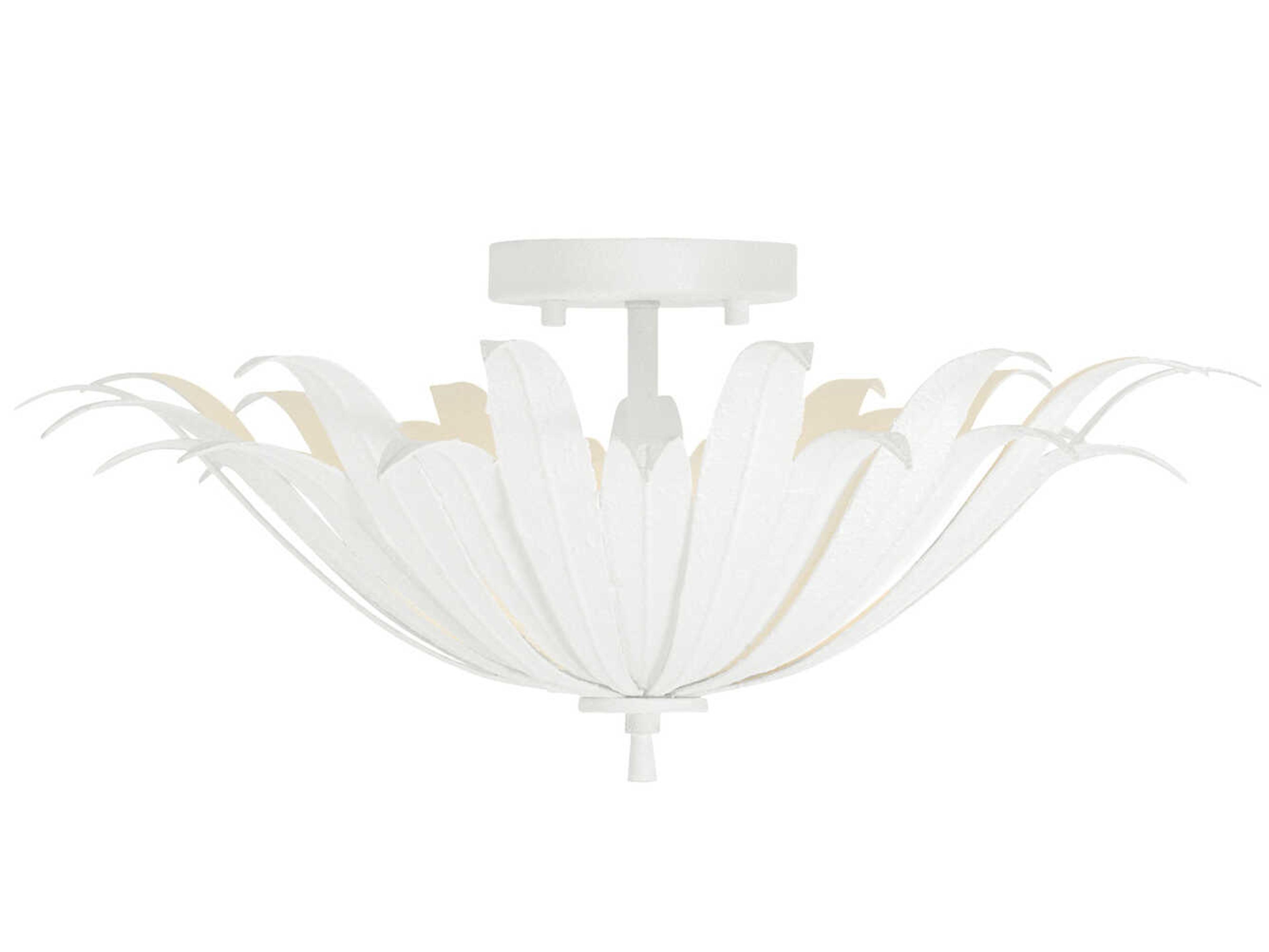 Capital Lighting Eden 3-Light Textured White Bowl Semi Flush Mount