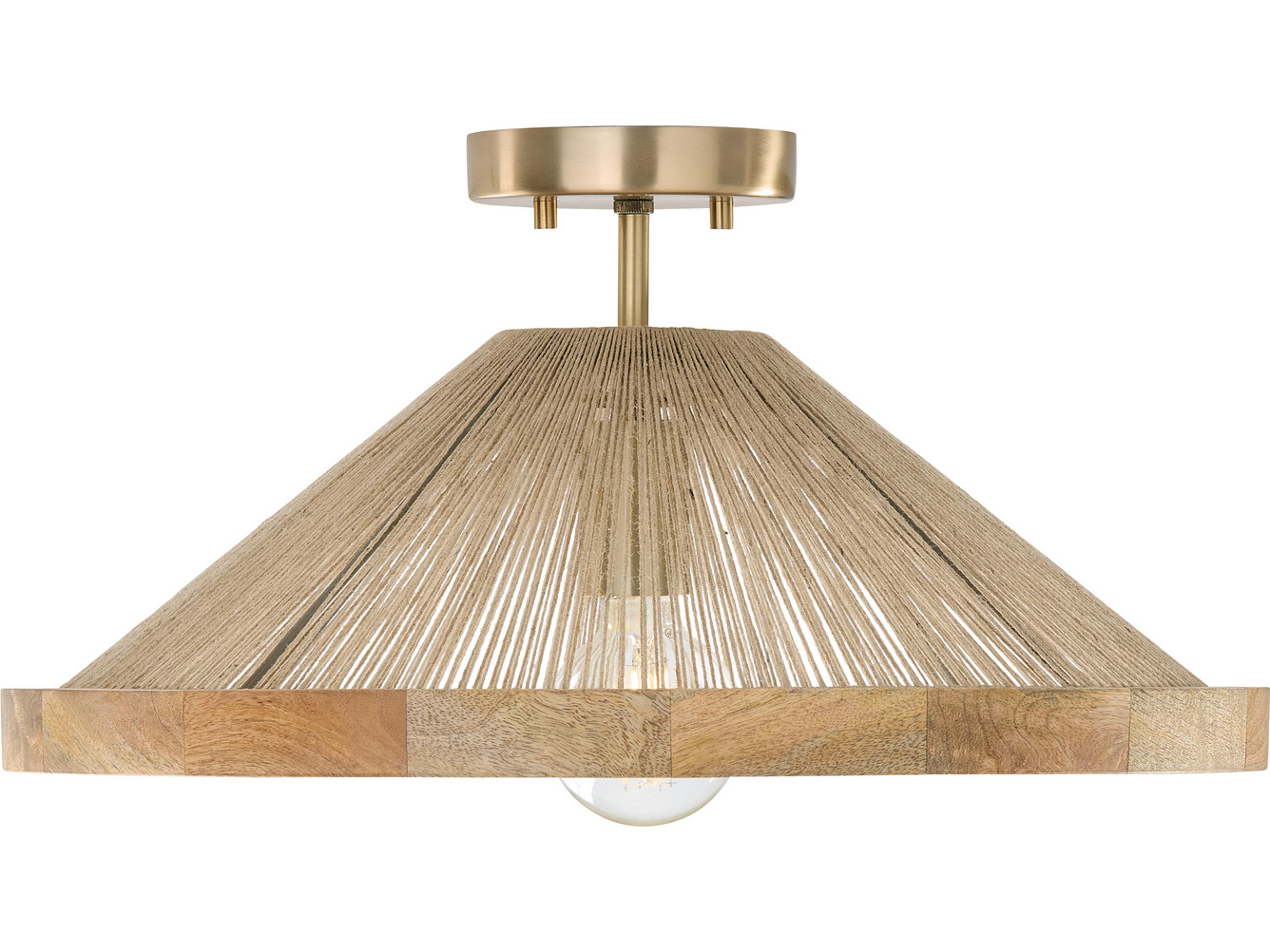 Capital Lighting Maya 1-Light Matte Brass Brown Semi Flush Mount