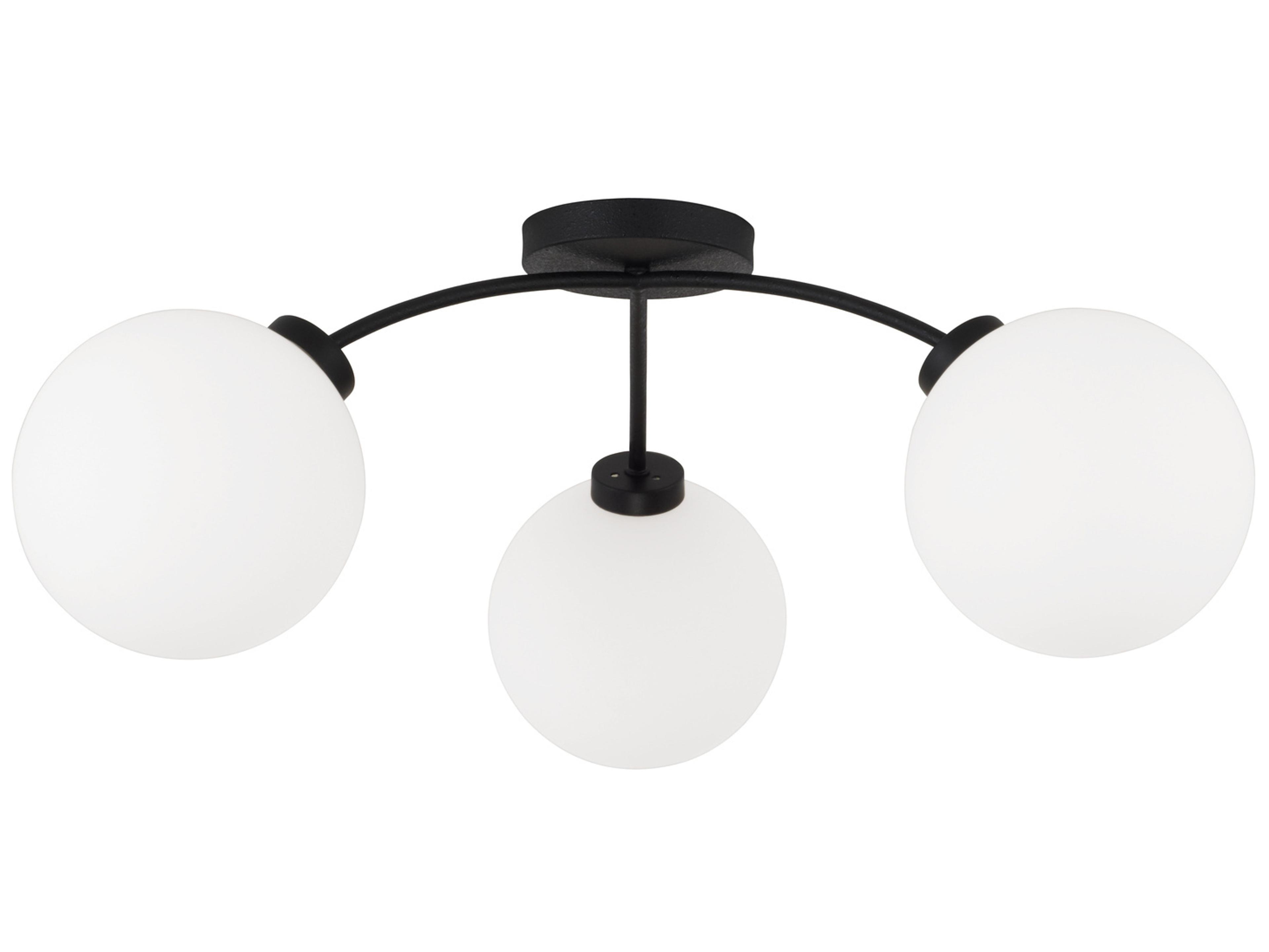 Capital Lighting Amos 3-Light Black Iron Globe Semi Flush Mount