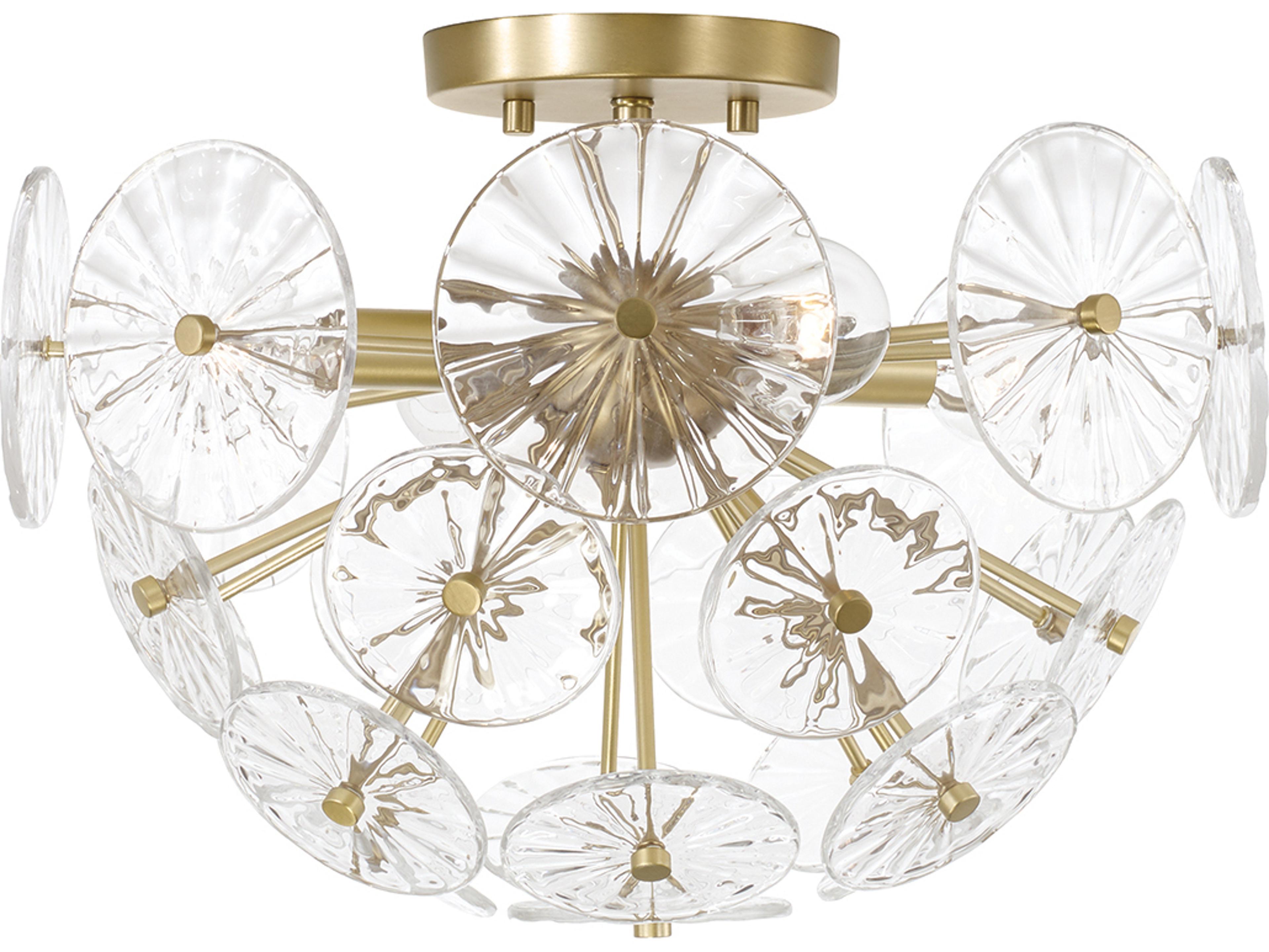 Capital Lighting Emelie 4-light Matte Brass Geometric Round Semi Flush Mount