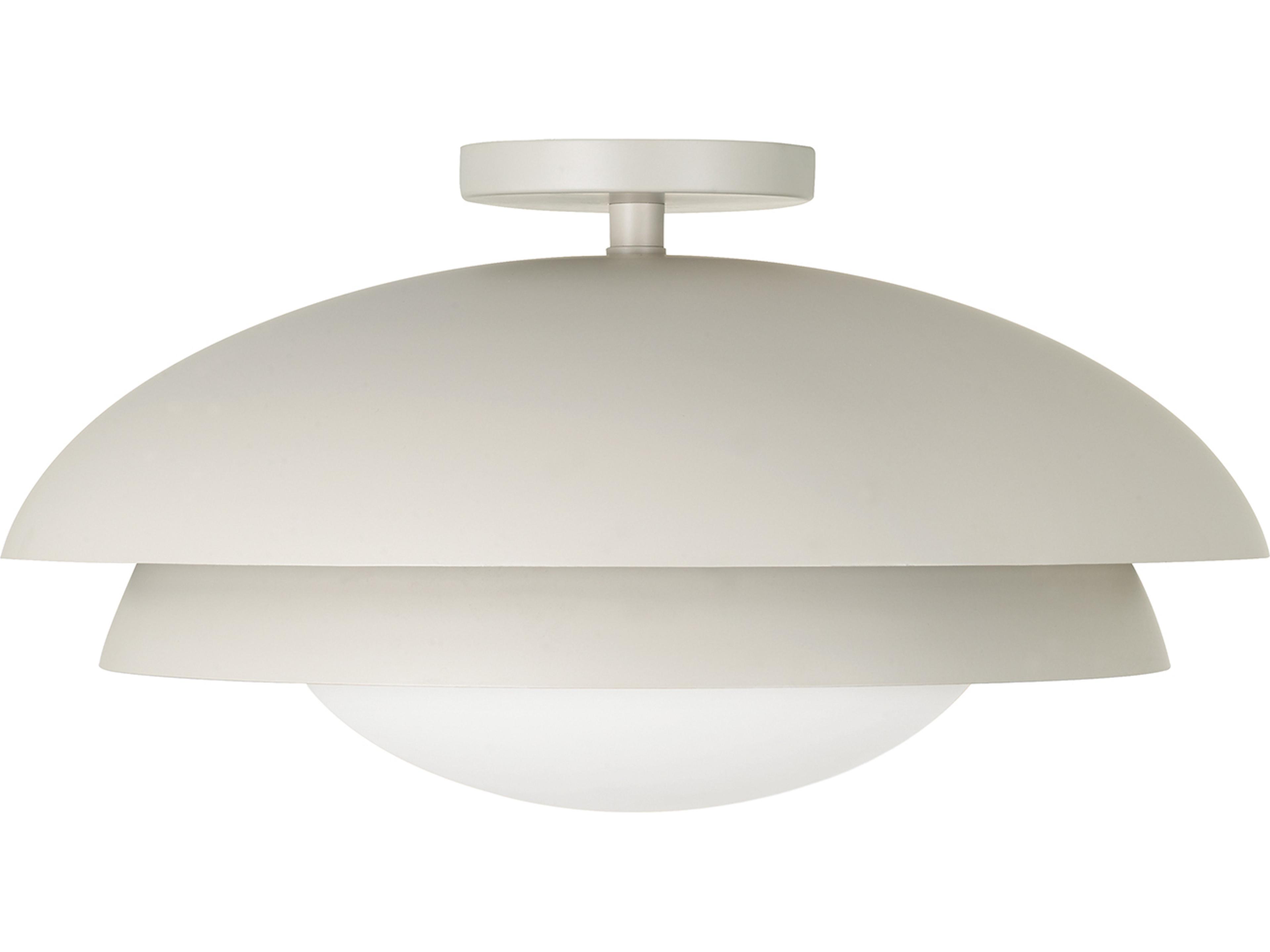 Capital Lighting Jensen 1-light Taupe White Dome Semi Flush Mount
