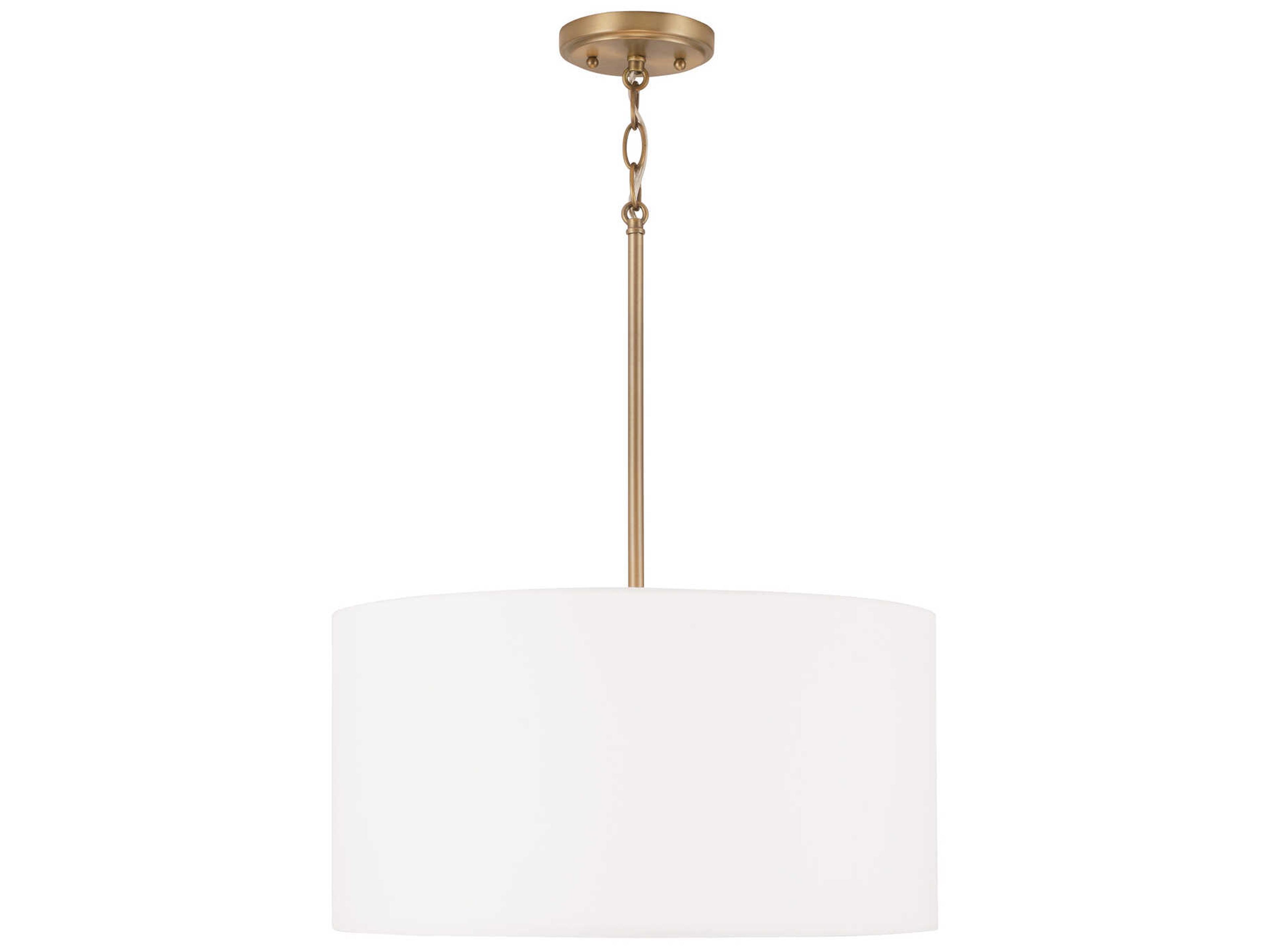 Capital Lighting Alan 3-Light Aged Brass Drum Pendant