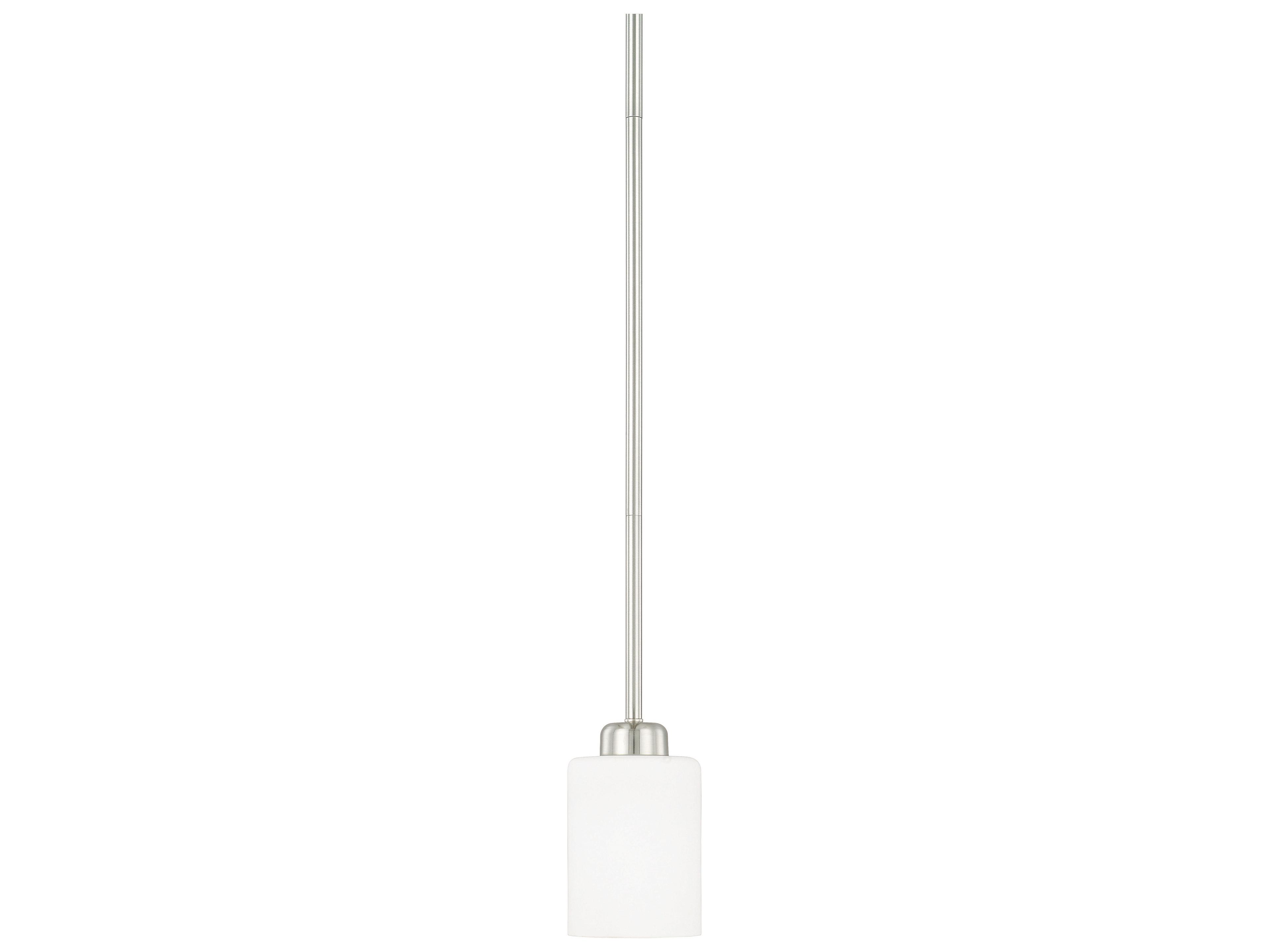 Capital Lighting Dixon 1-Light Brushed Nickel Glass Cylinder Mini Pendant