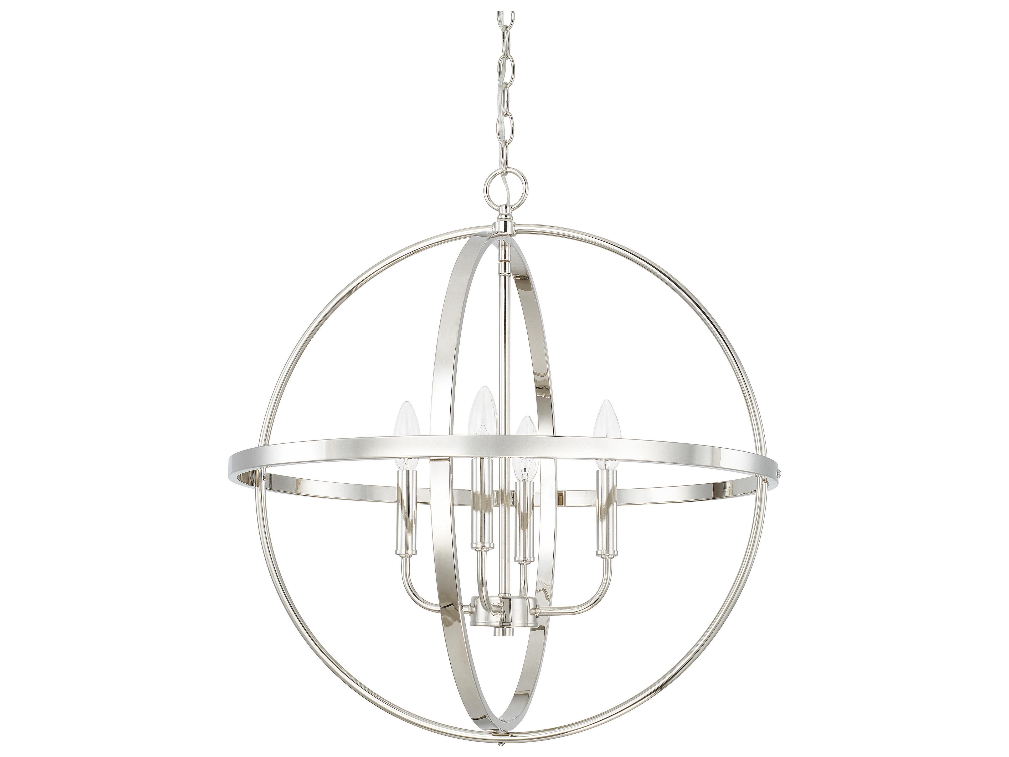 Capital Lighting Hartwell 4-Light Polished Nickel Pendant