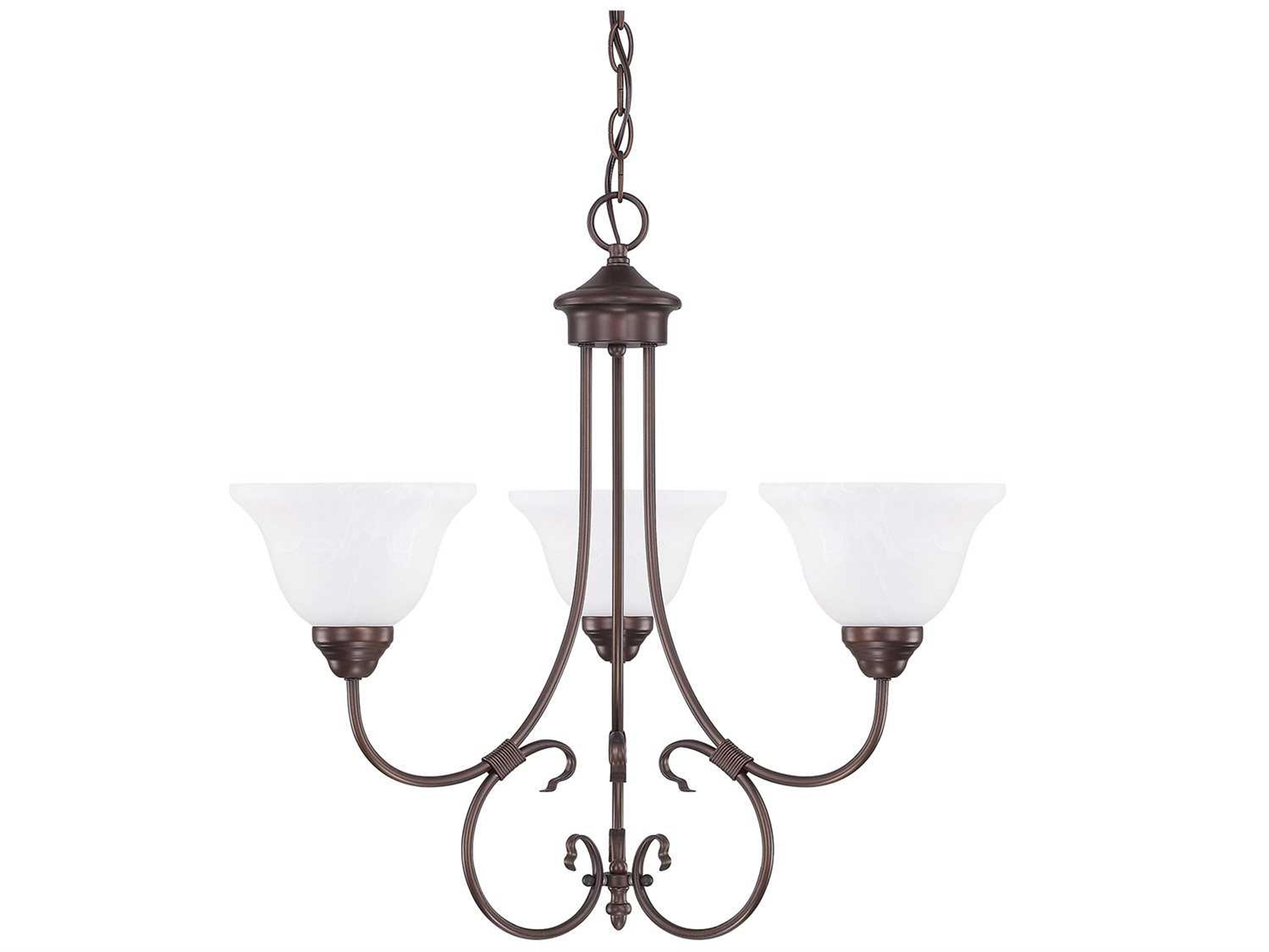 Capital Lighting Hometown 3-Light Bronze Glass Bell Chandelier