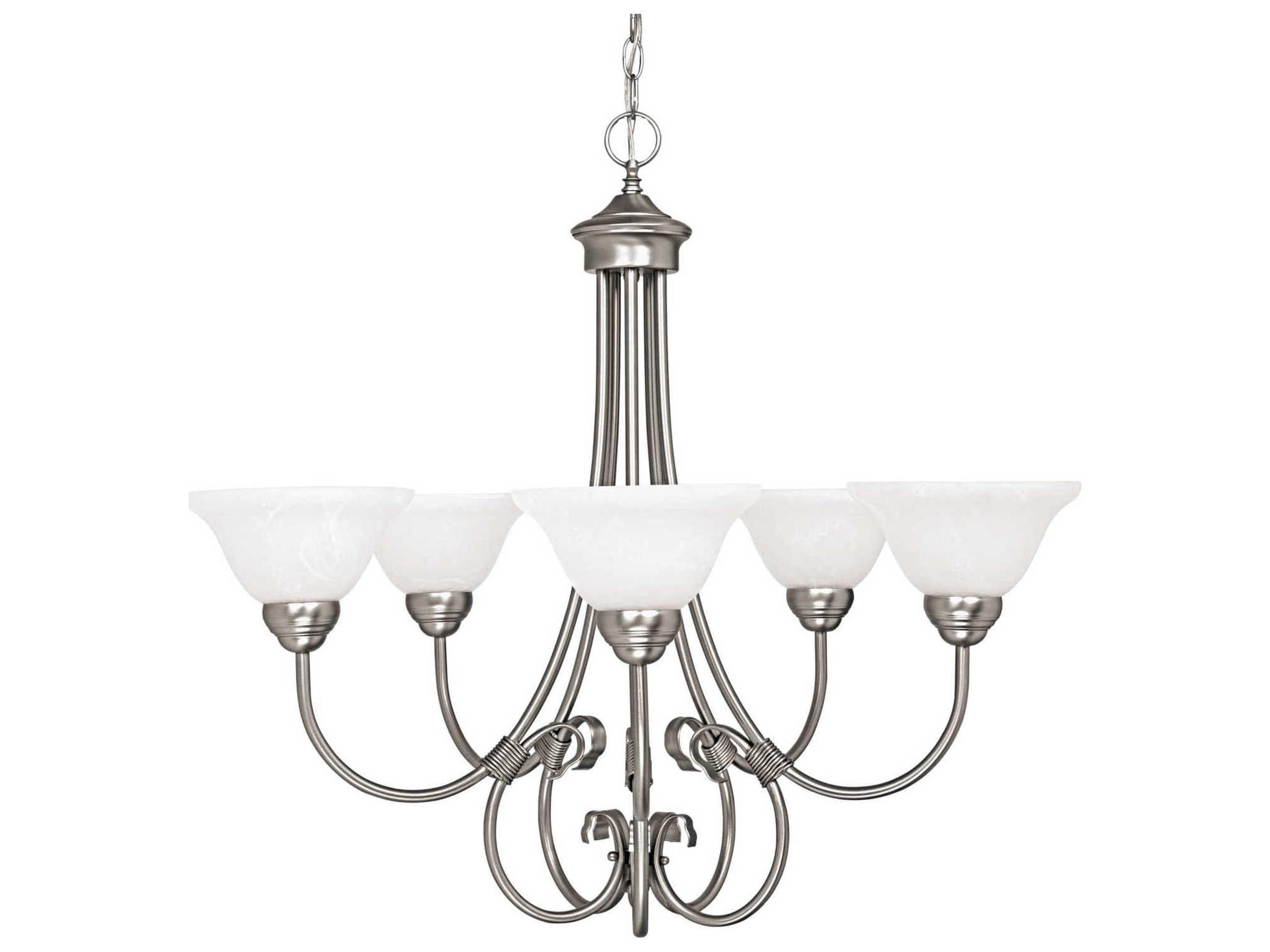 Capital Lighting Hometown 5-Light Matte Nickel Glass Chandelier