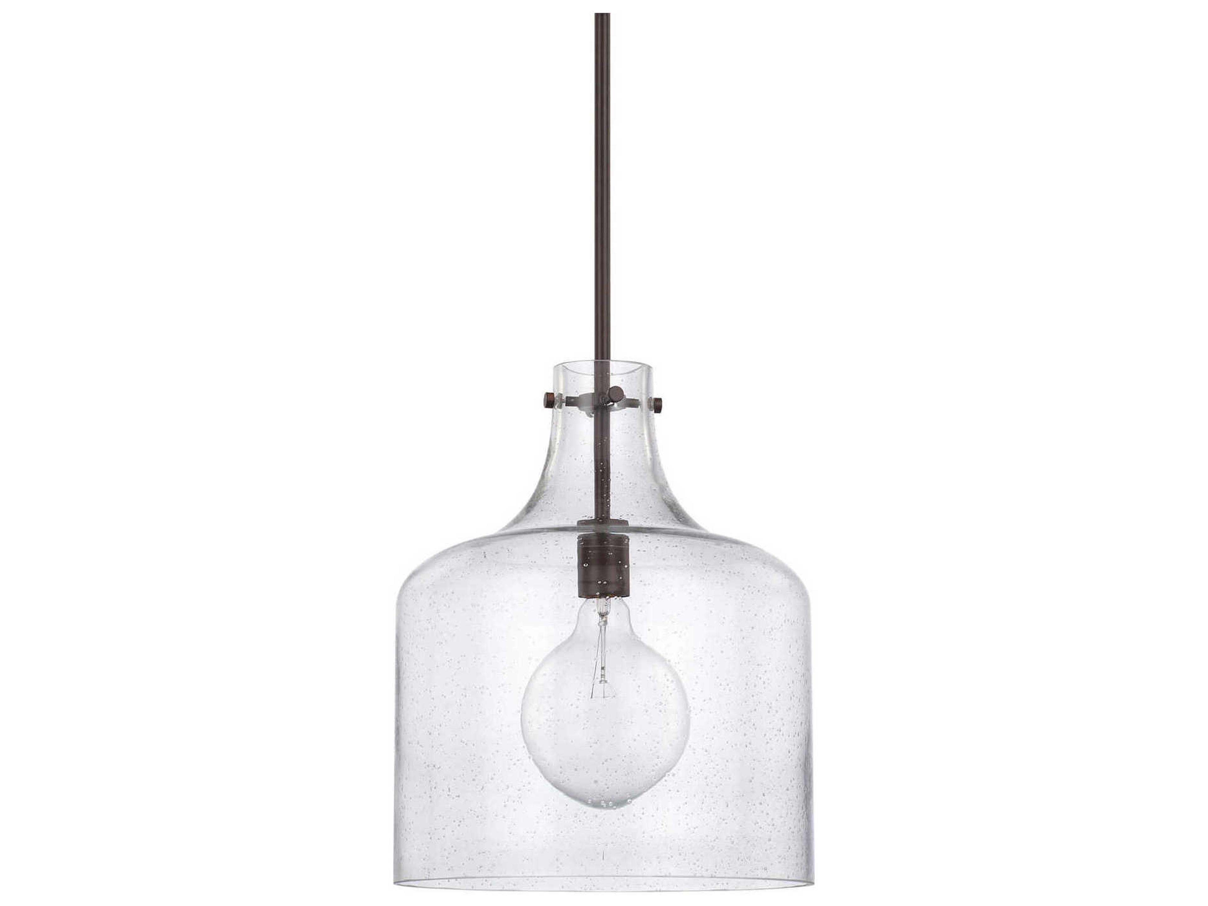 Capital Lighting Crawford 1-Light Bronze Glass Mini Pendant