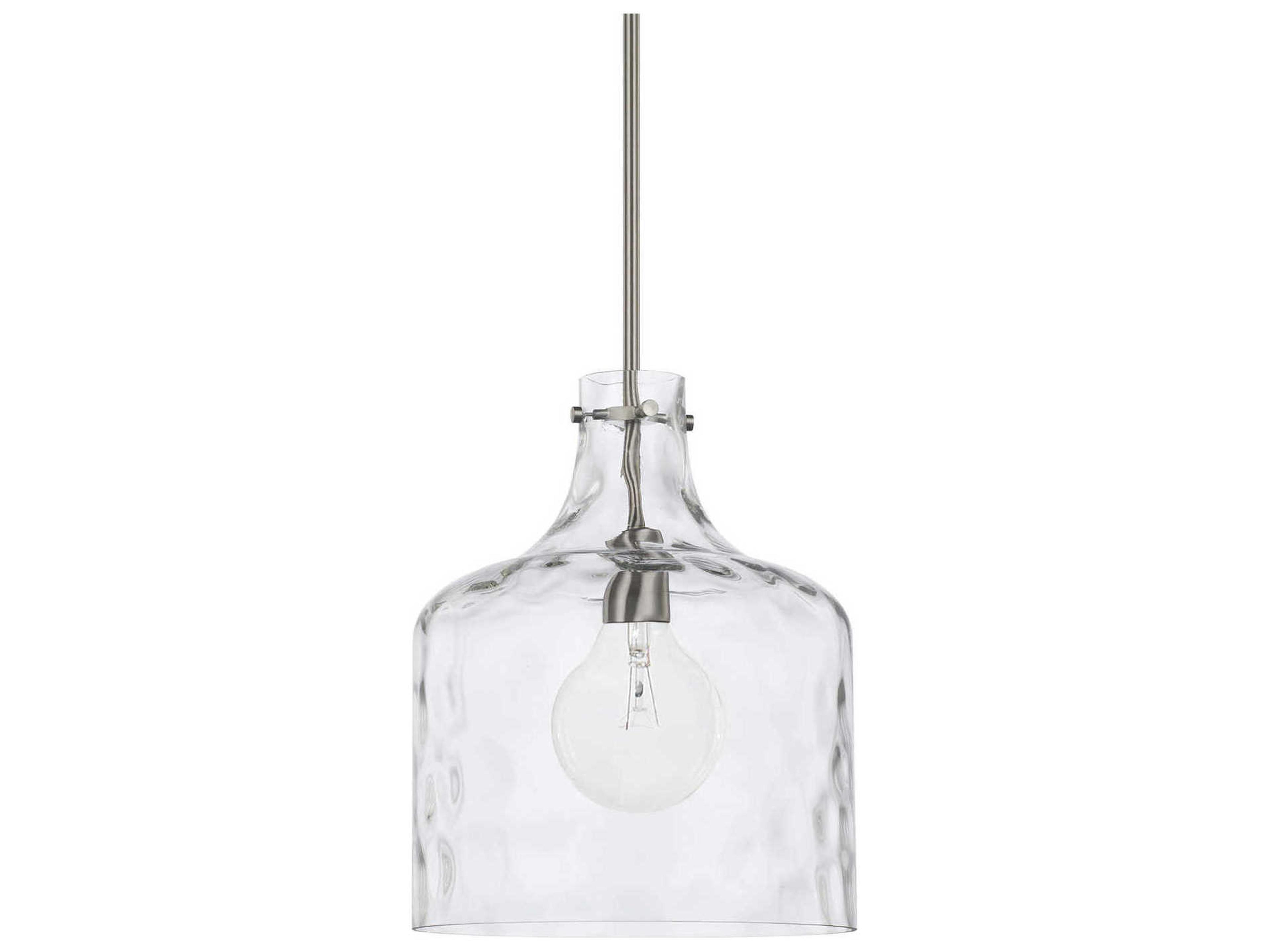 Capital Lighting Crawford 1-Light Brushed Nickel Glass Mini Pendant