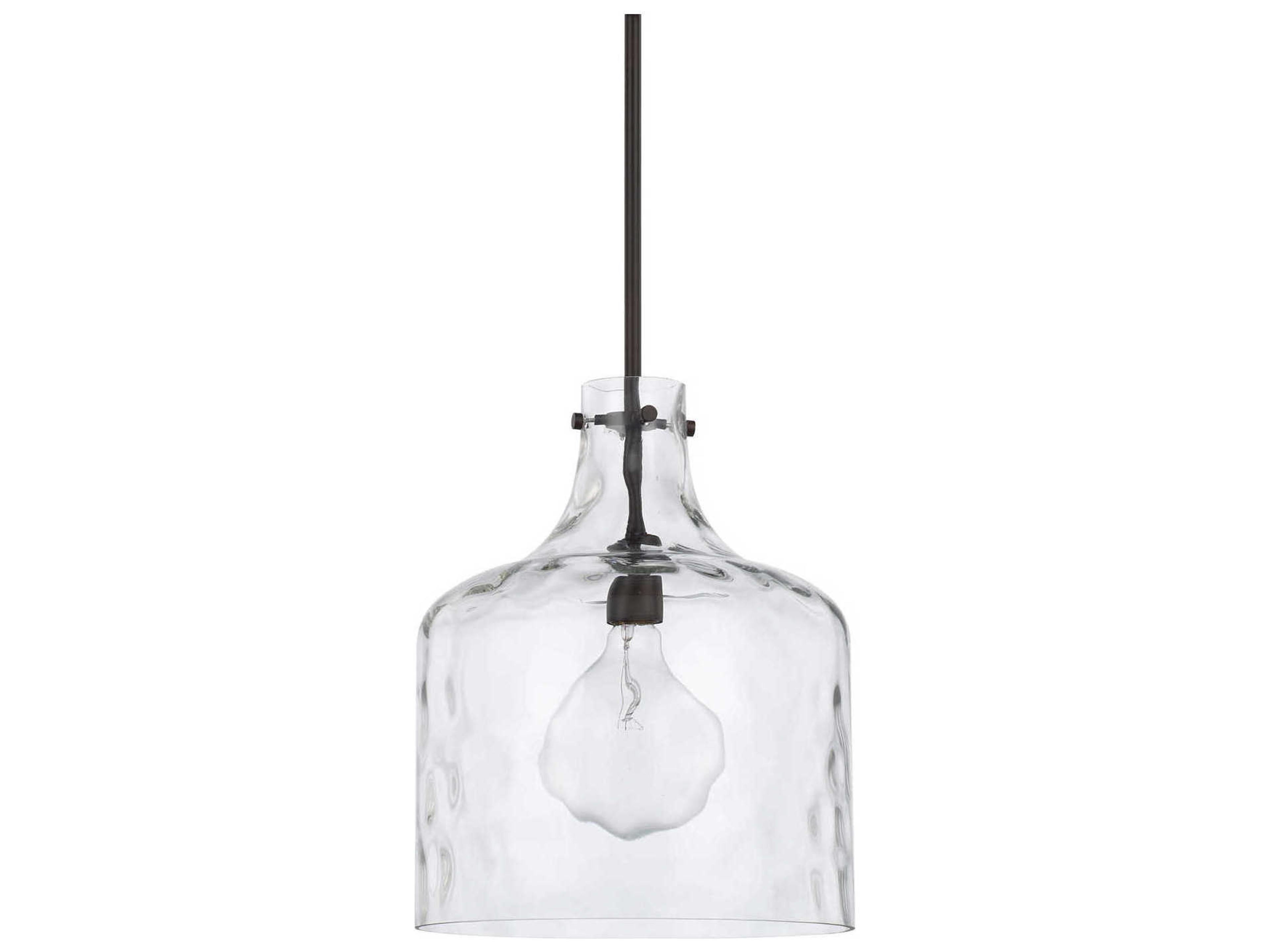 Capital Lighting Crawford 1-Light Bronze Glass Mini Pendant