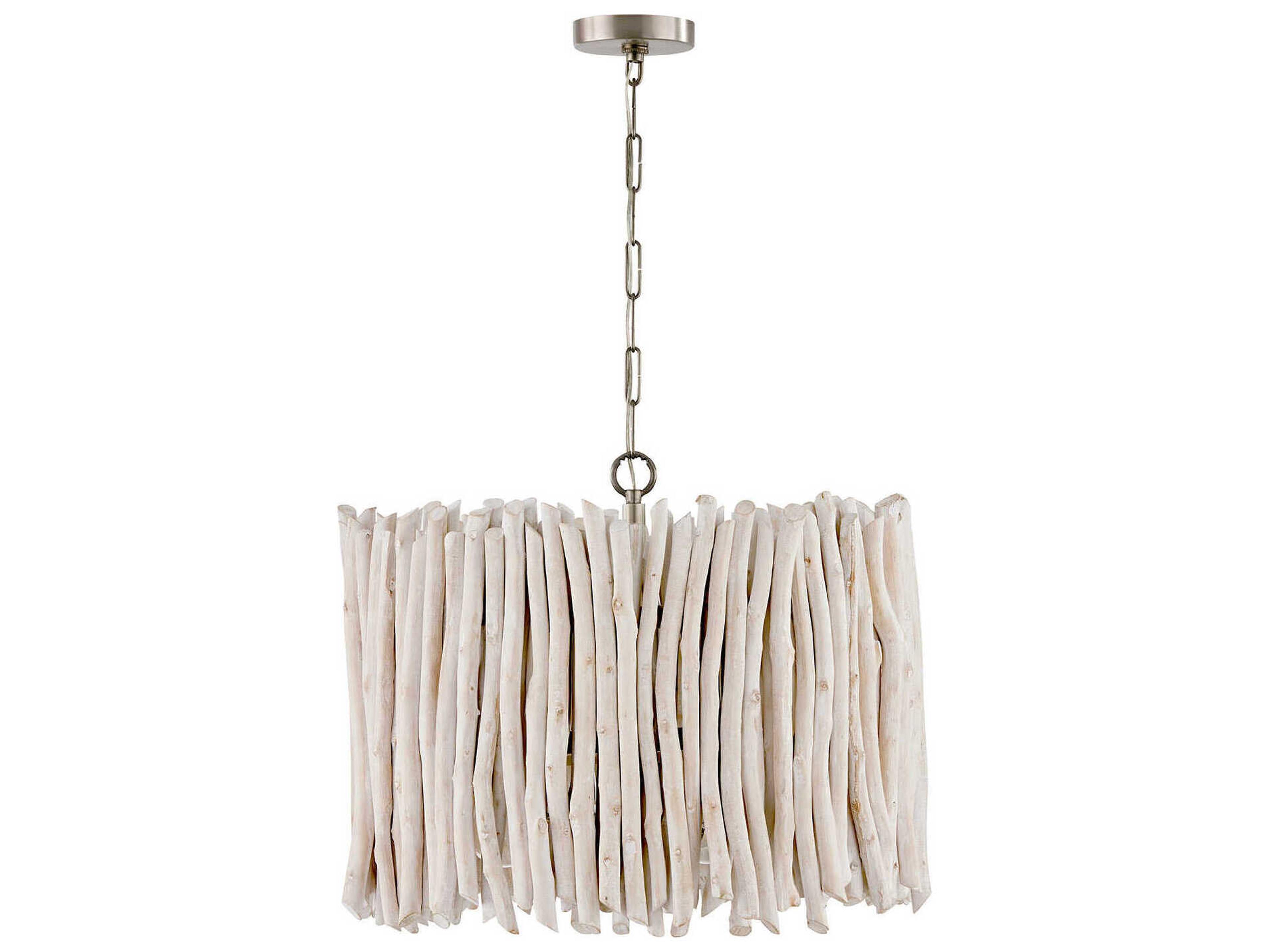 Capital Lighting Cara 4-Light Brushed Pewter Nickel Drum Pendant