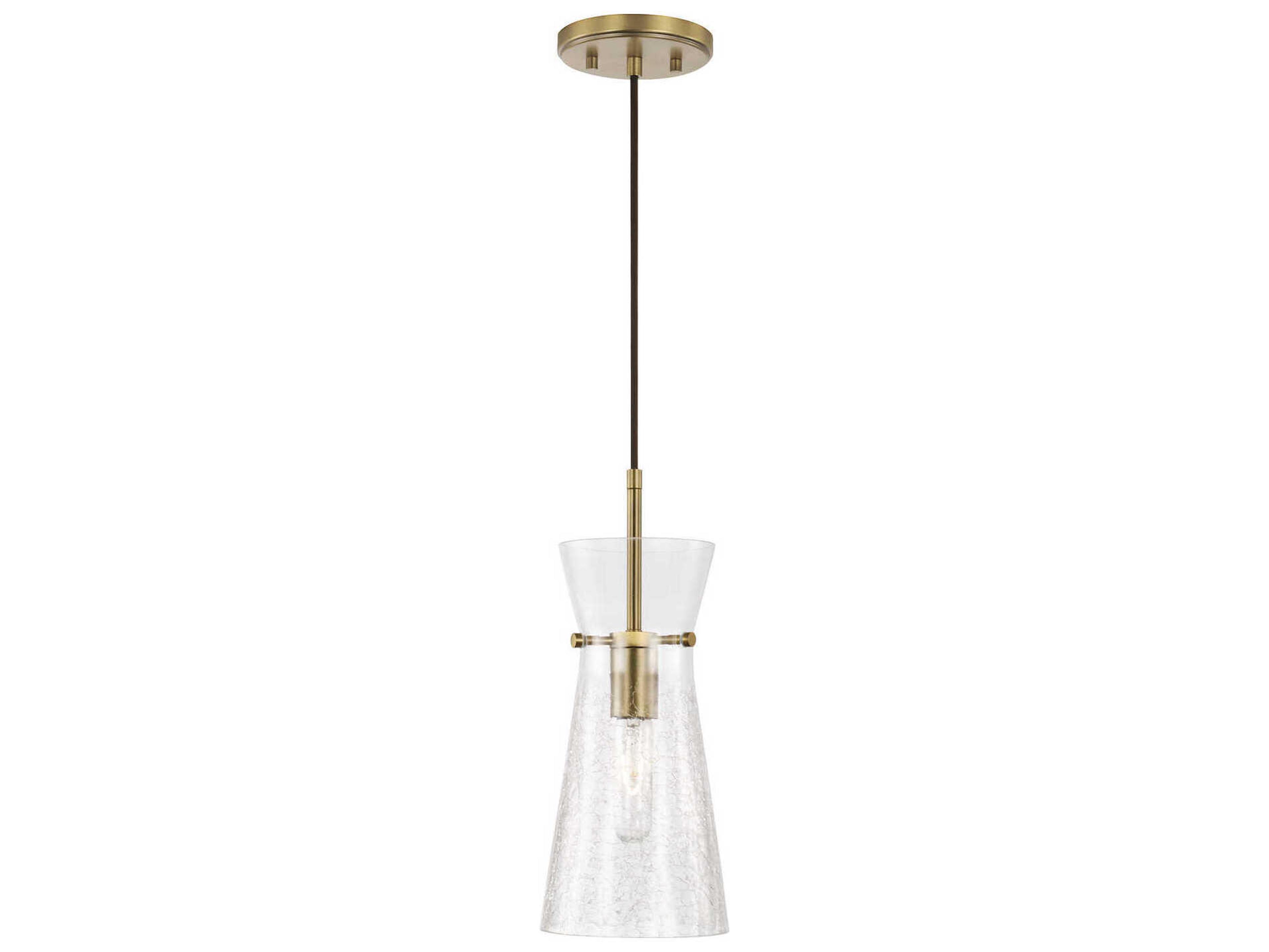 Capital Lighting Mila 1-Light Aged Brass Glass Empire Mini Pendant