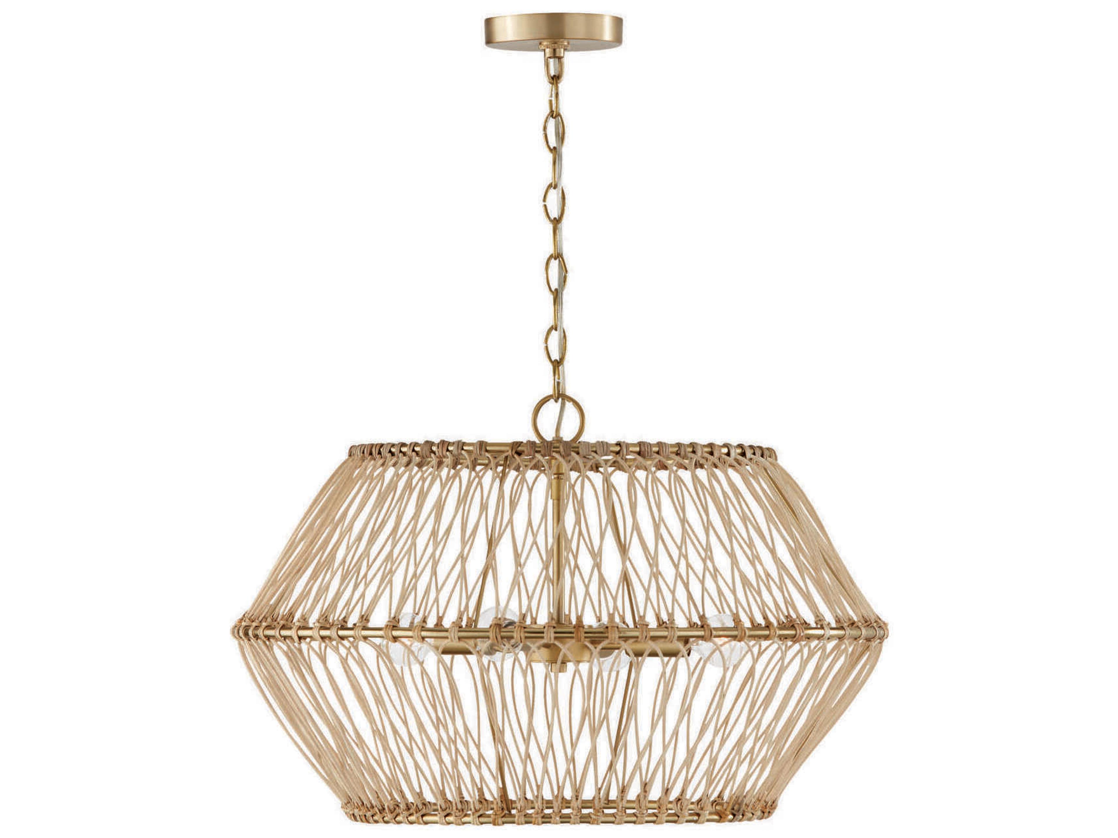 Capital Lighting Wren 4-Light Matte Brass Pendant