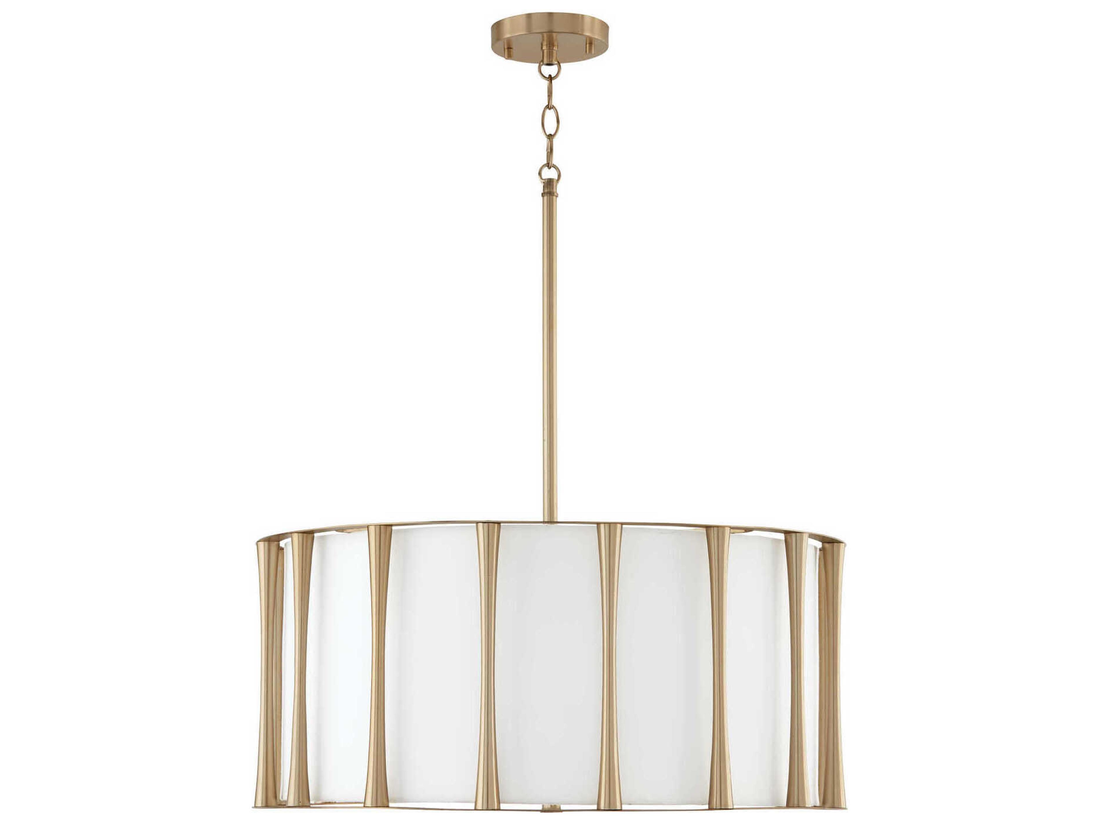 Capital Lighting Bodie 4-Light Matte Brass White Round Pendant