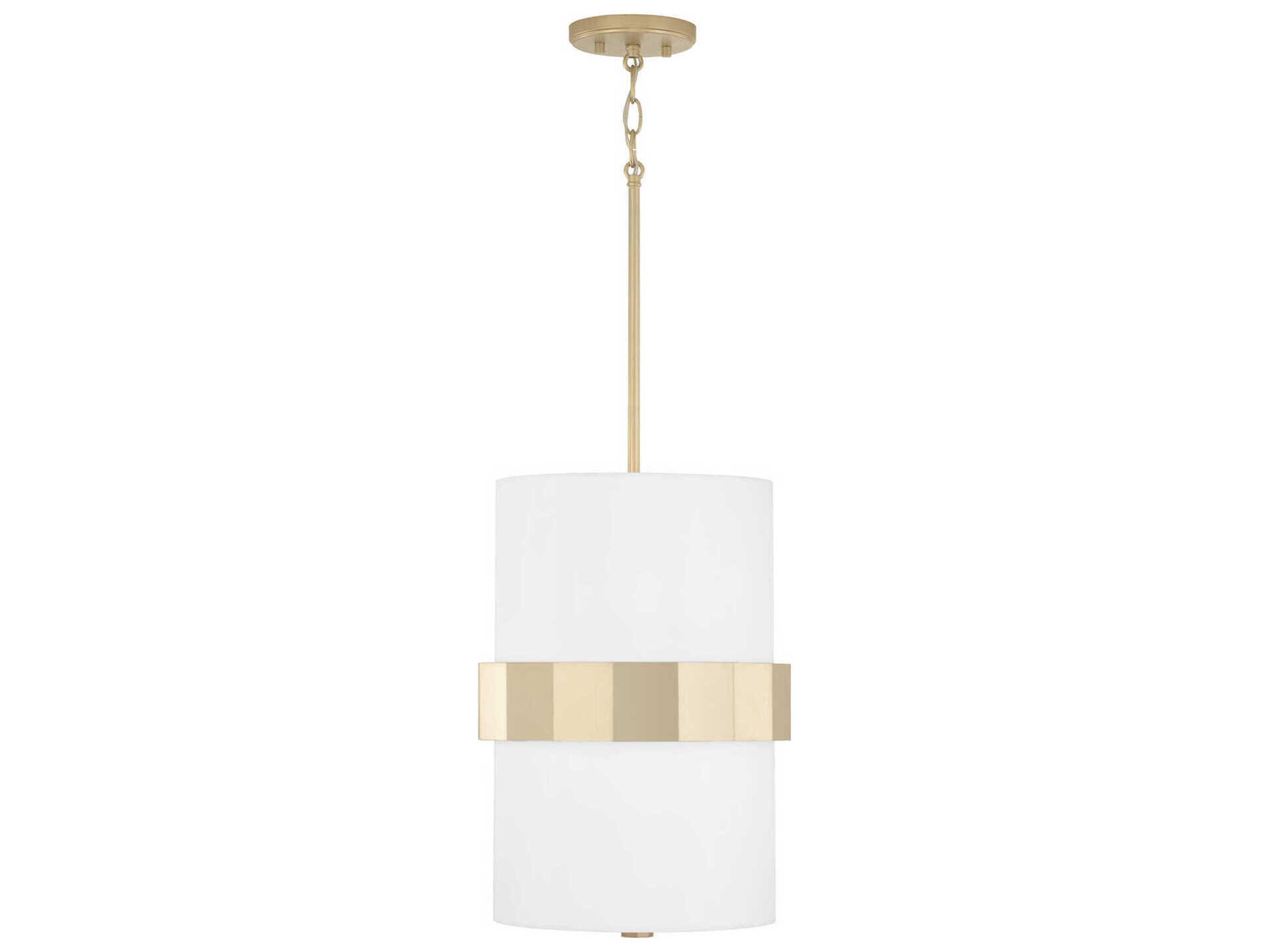 Capital Lighting Sutton 2-Light Soft Gold White Cylinder Pendant