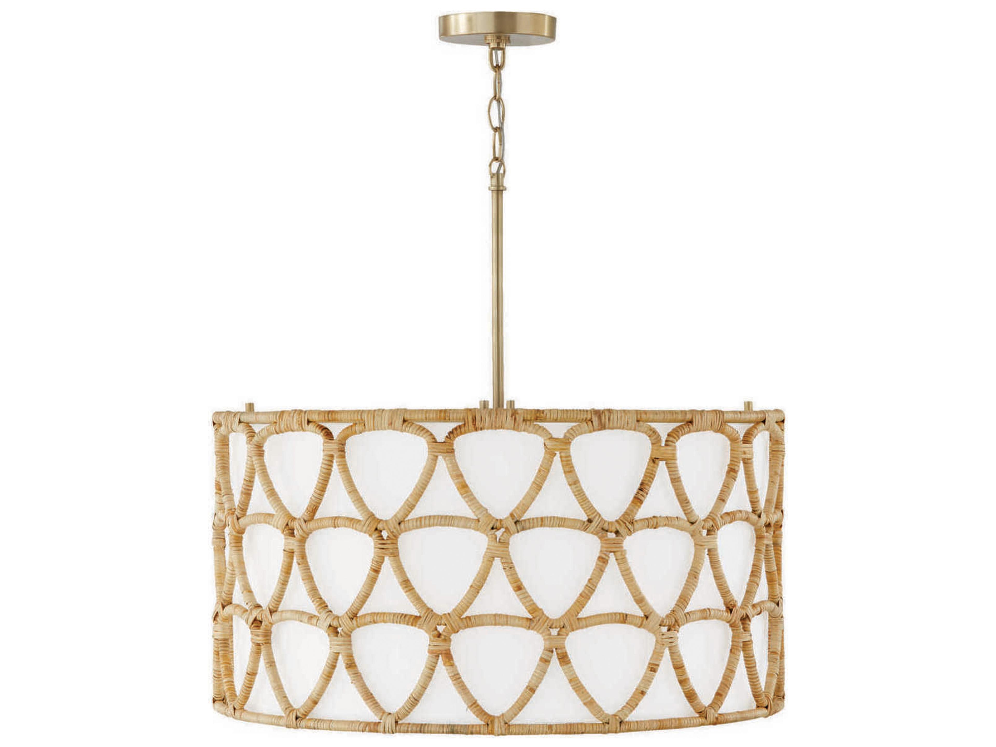 Capital Lighting Tulum 4-Light Matte Brass Drum Pendant