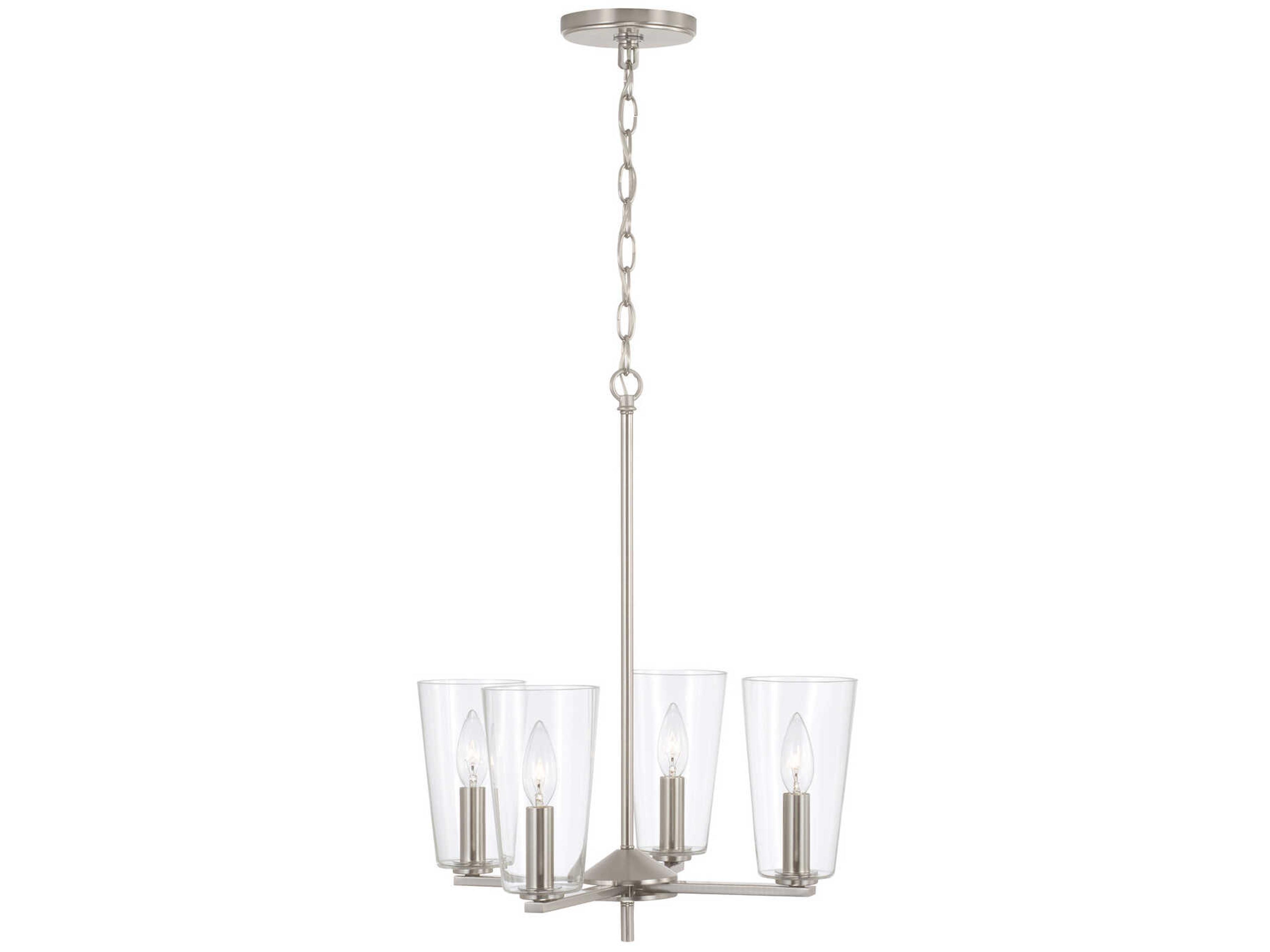 Capital Lighting Portman 4-Light Brushed Nickel Glass Bell Pendant