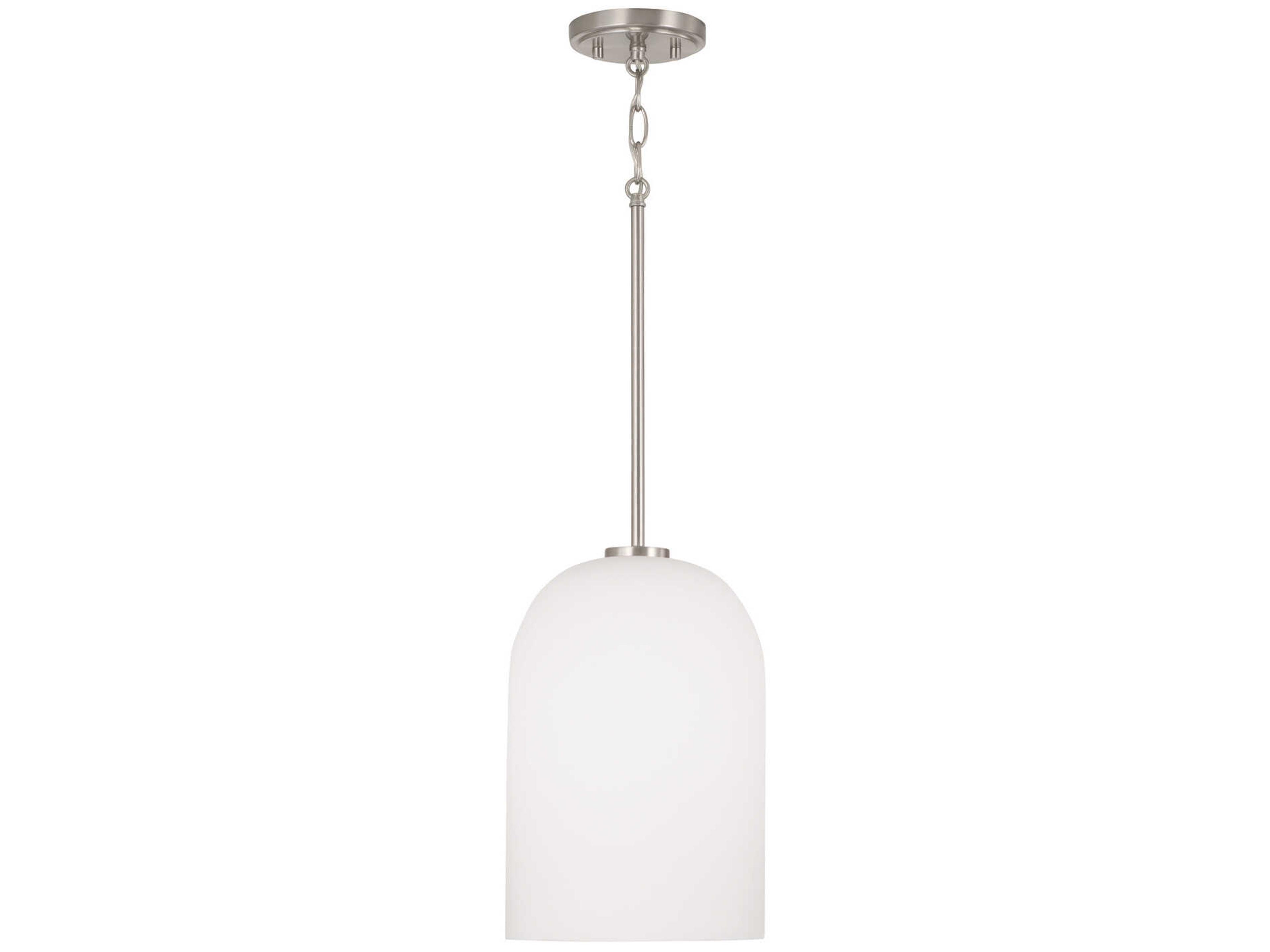 Capital Lighting Lawson 1-Light Brushed Nickel Glass Bell Mini Pendant