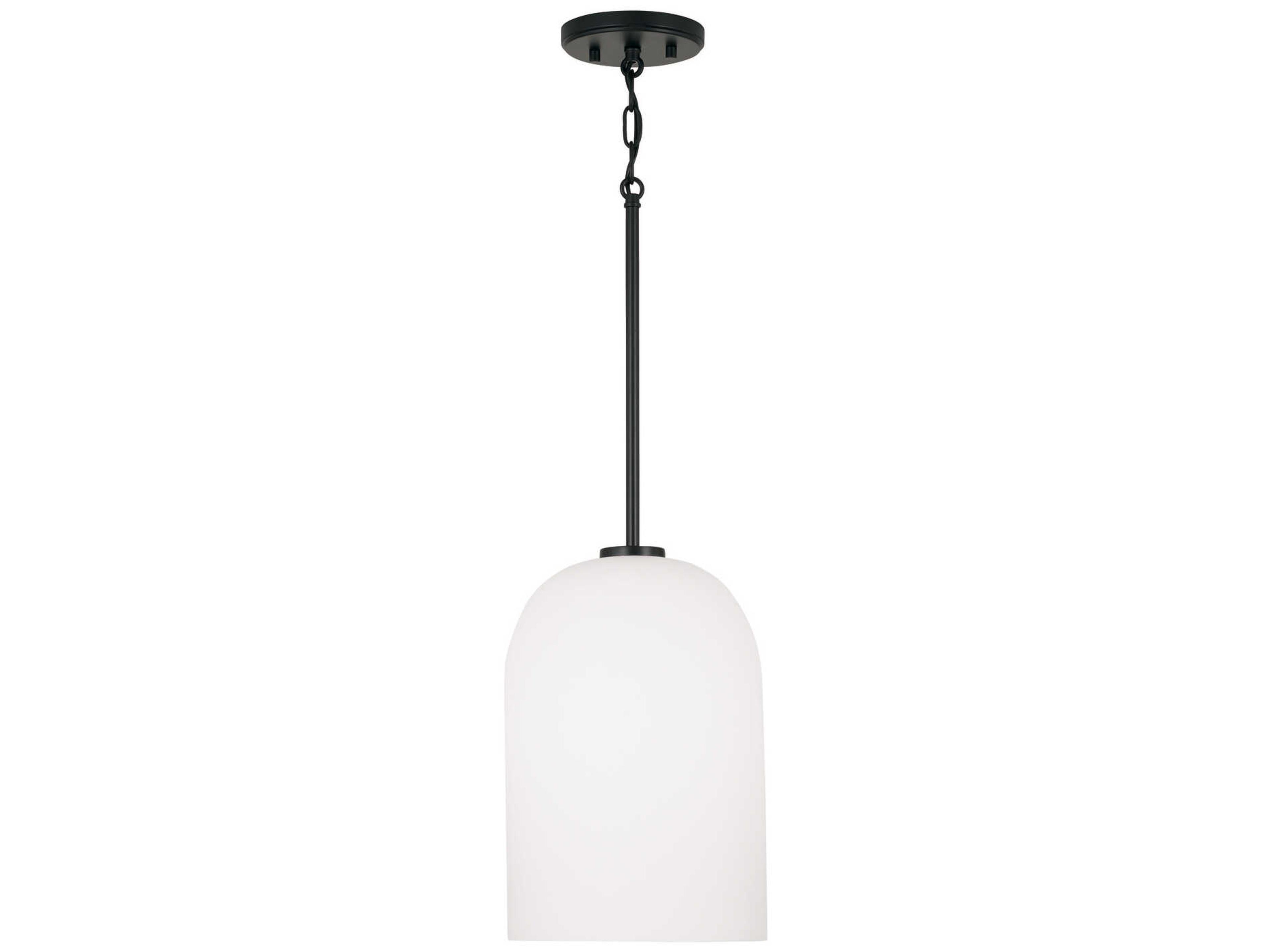 Capital Lighting Lawson 1-Light Matte Black Glass Bell Mini Pendant