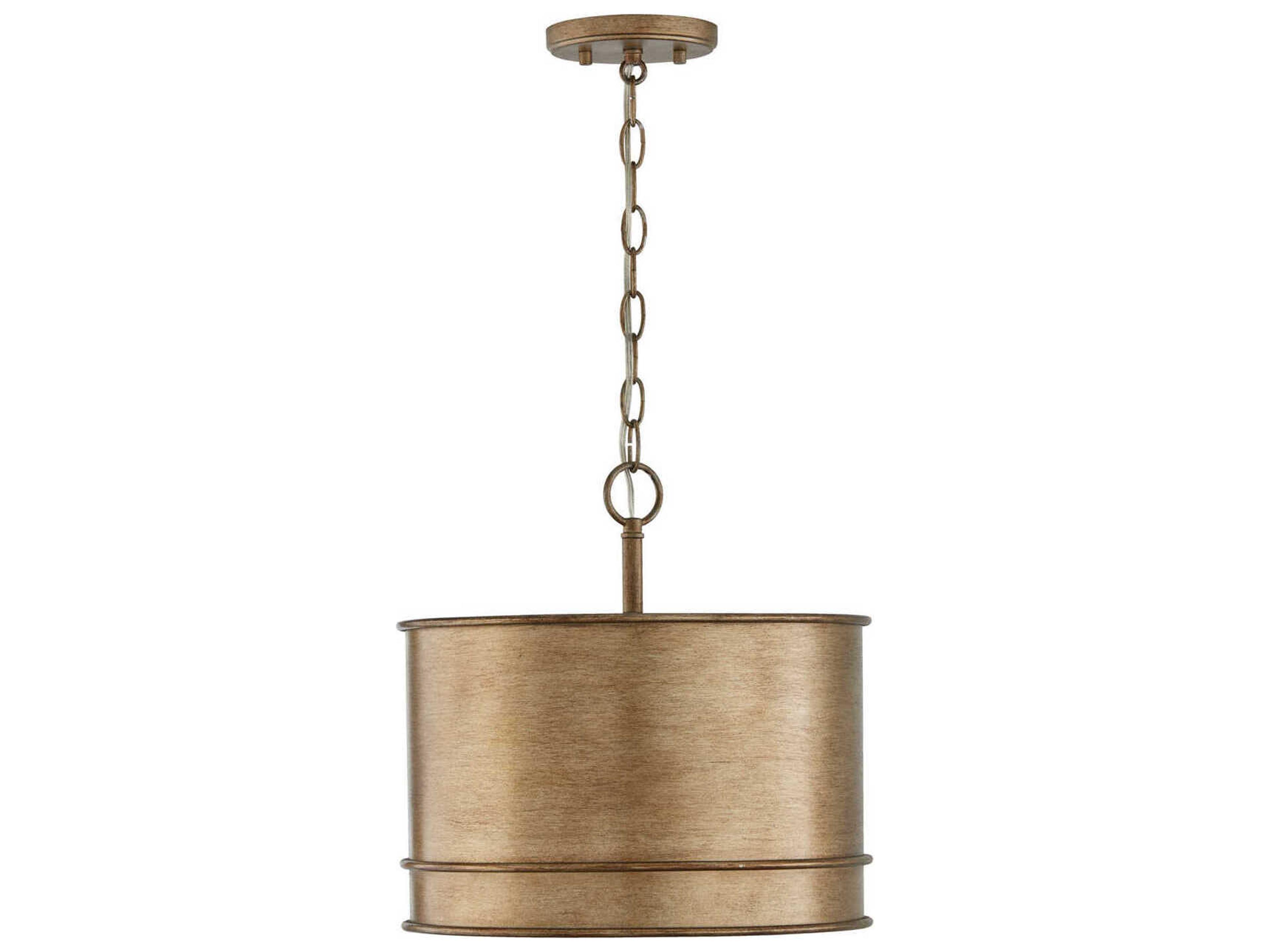 Capital Lighting Nole 1-Light Mystic Luster Brass Drum Pendant