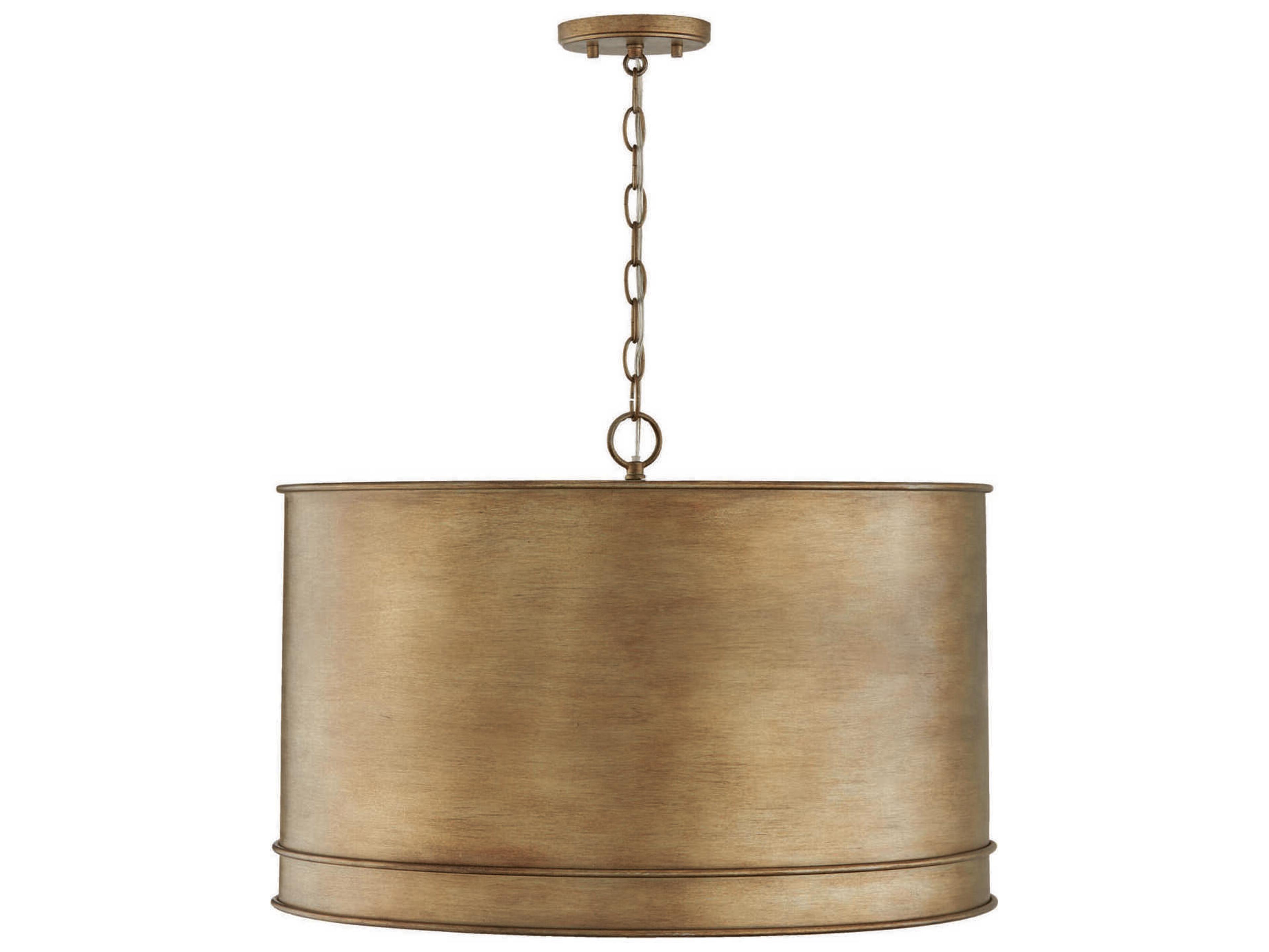 Capital Lighting Nole 4-Light Mystic Luster Brass Drum Pendant
