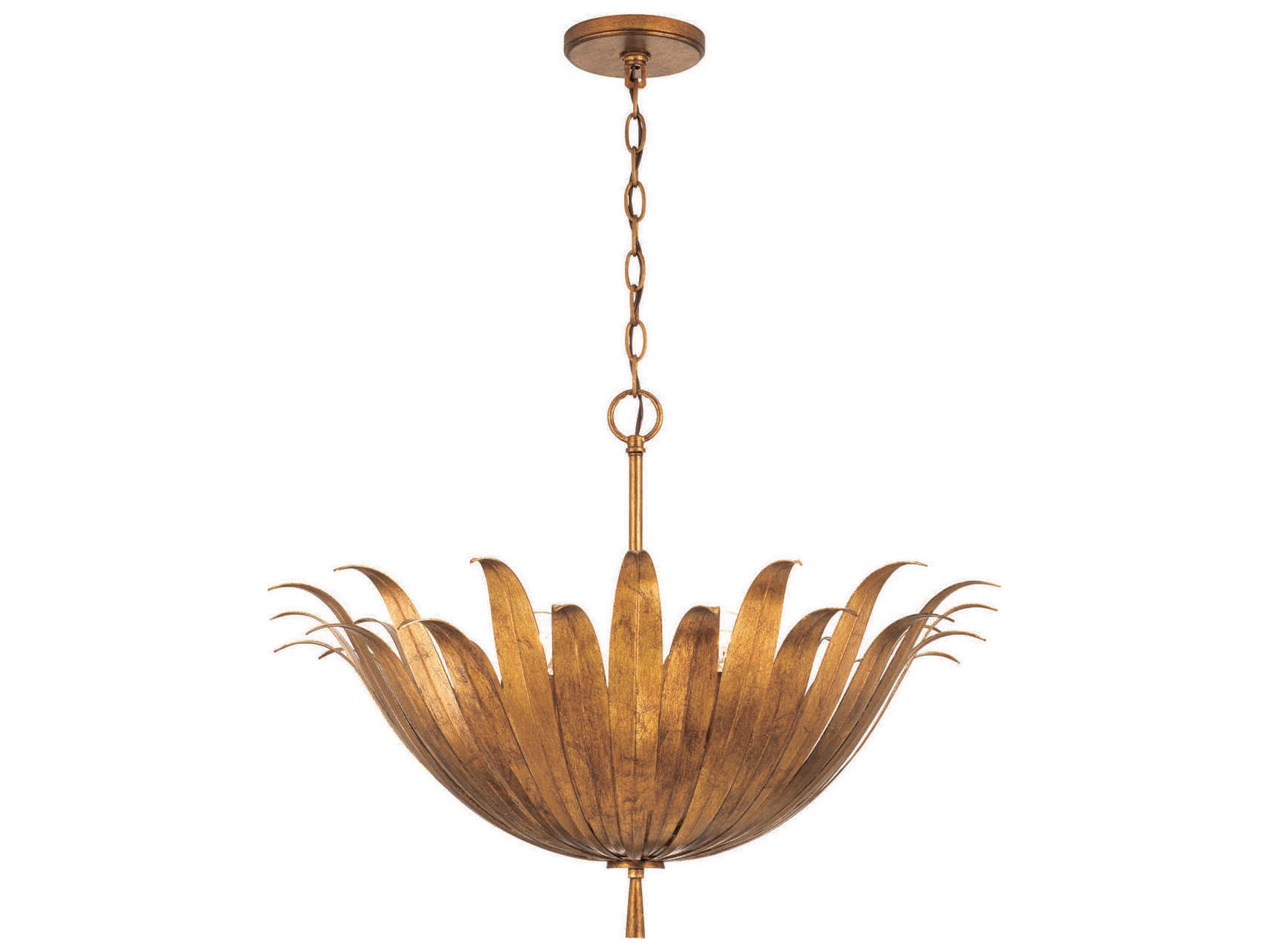 Capital Lighting Eden 4-Light Antique Gold Bowl Pendant