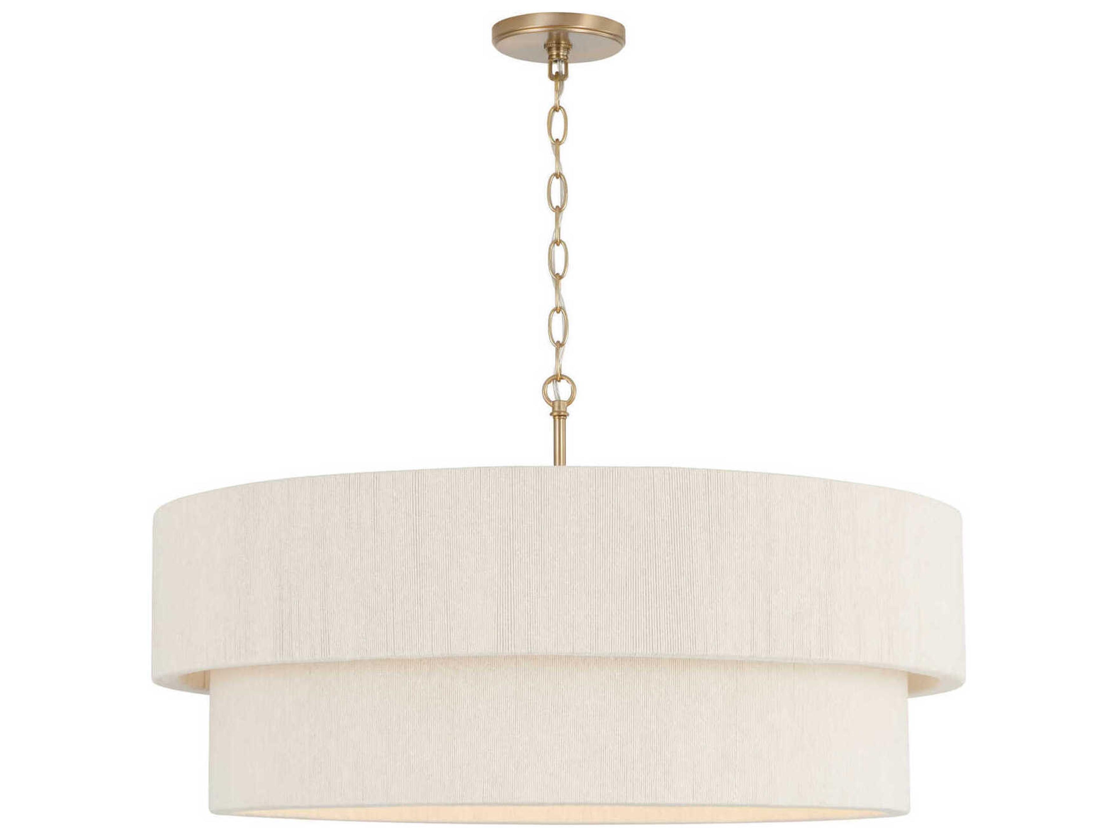 Capital Lighting Delaney 4-Light Matte Brass Drum Pendant