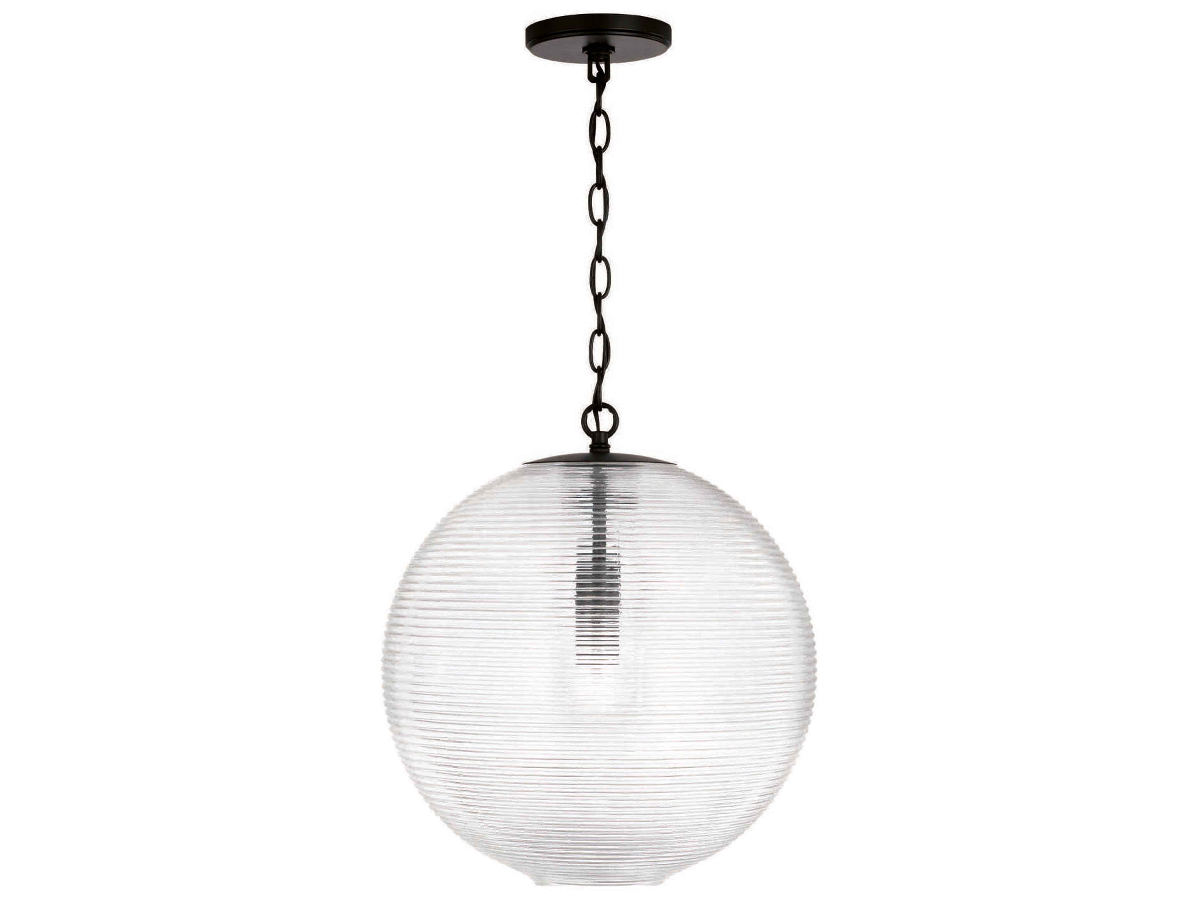 Capital Lighting Dolan 1-Light Matte Black Glass Globe Pendant