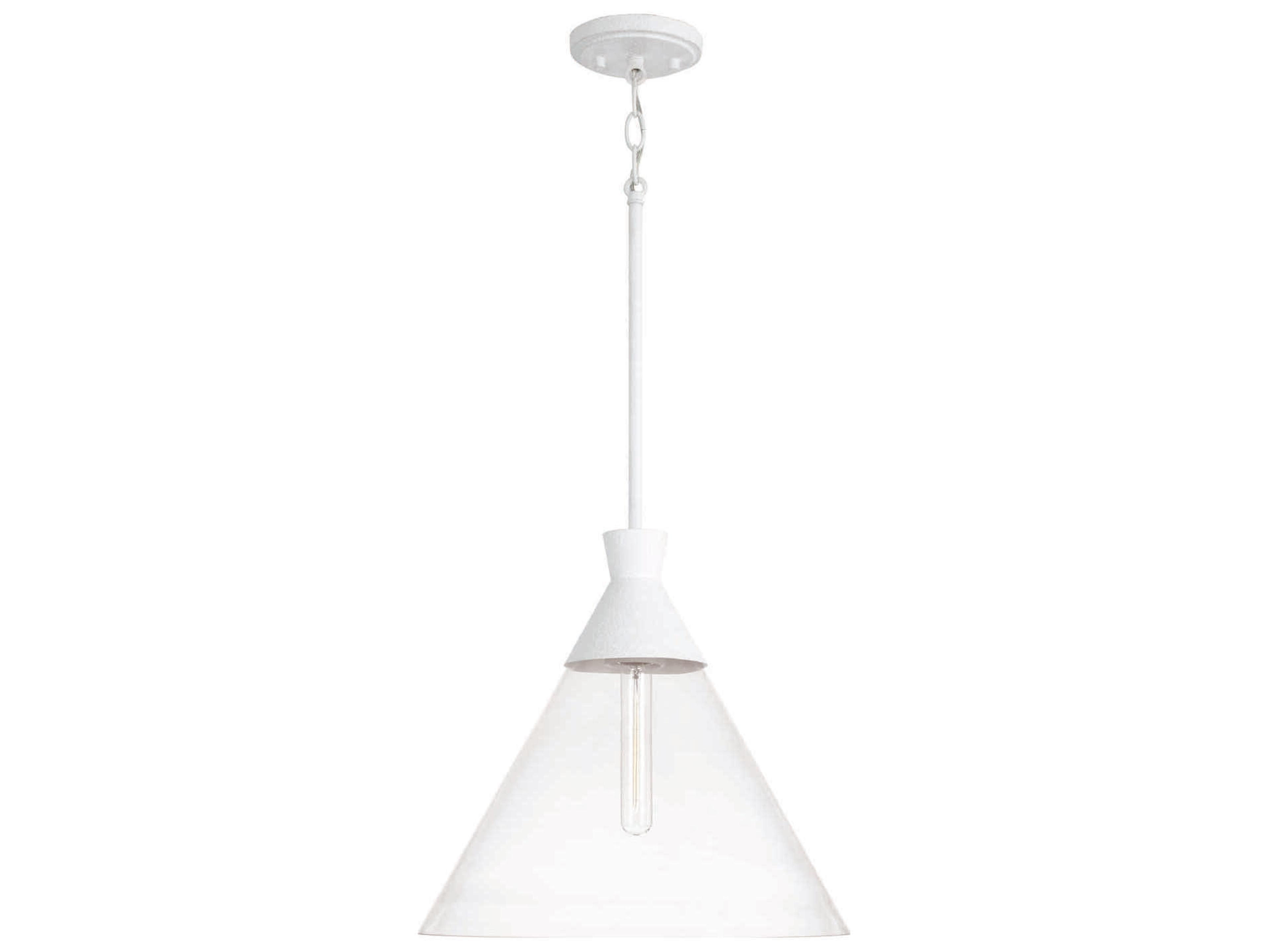 Capital Lighting Paloma 1-Light Textured White Glass Pendant