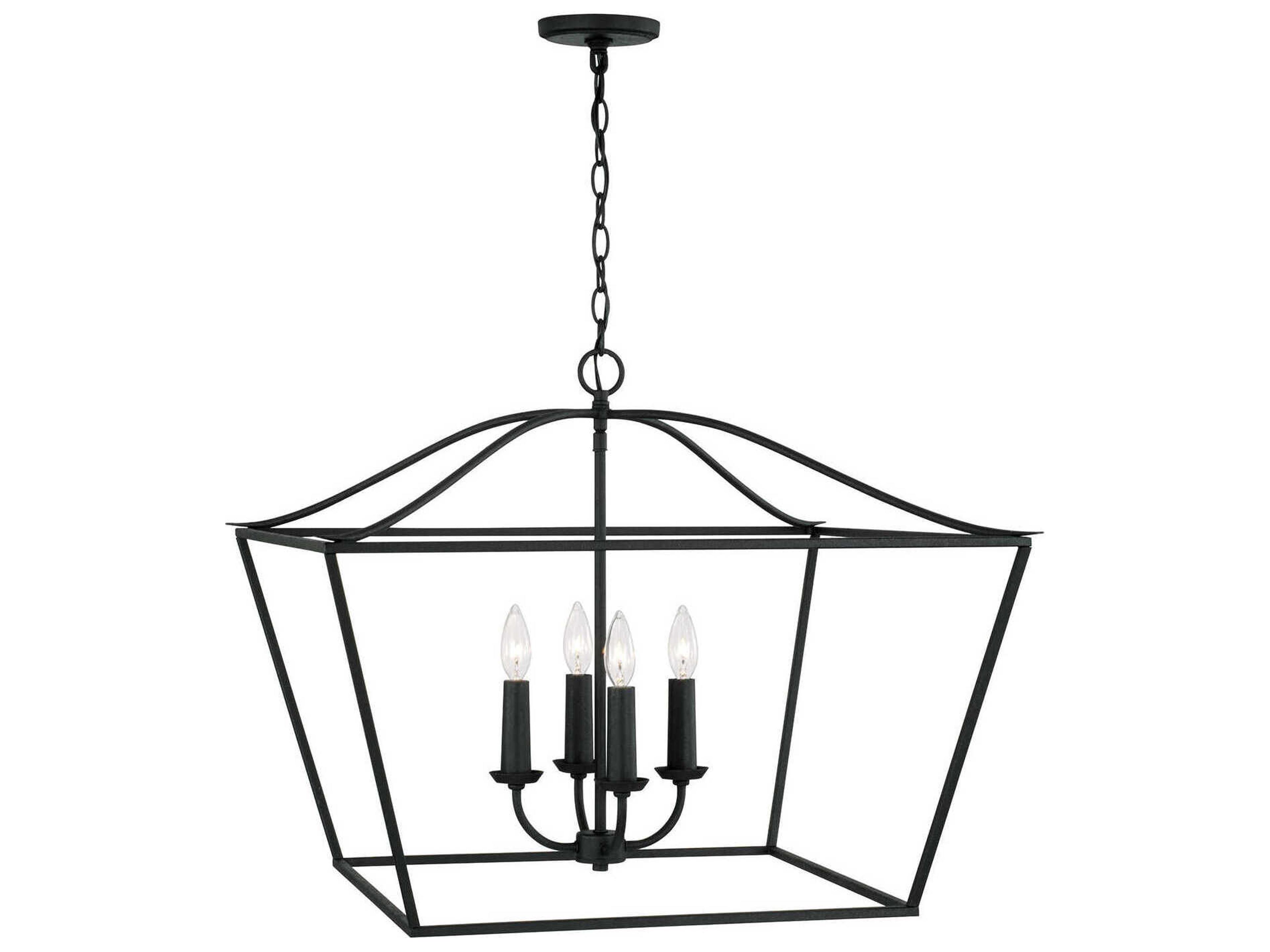 Capital Lighting Grady 4-Light Black Iron Pendant
