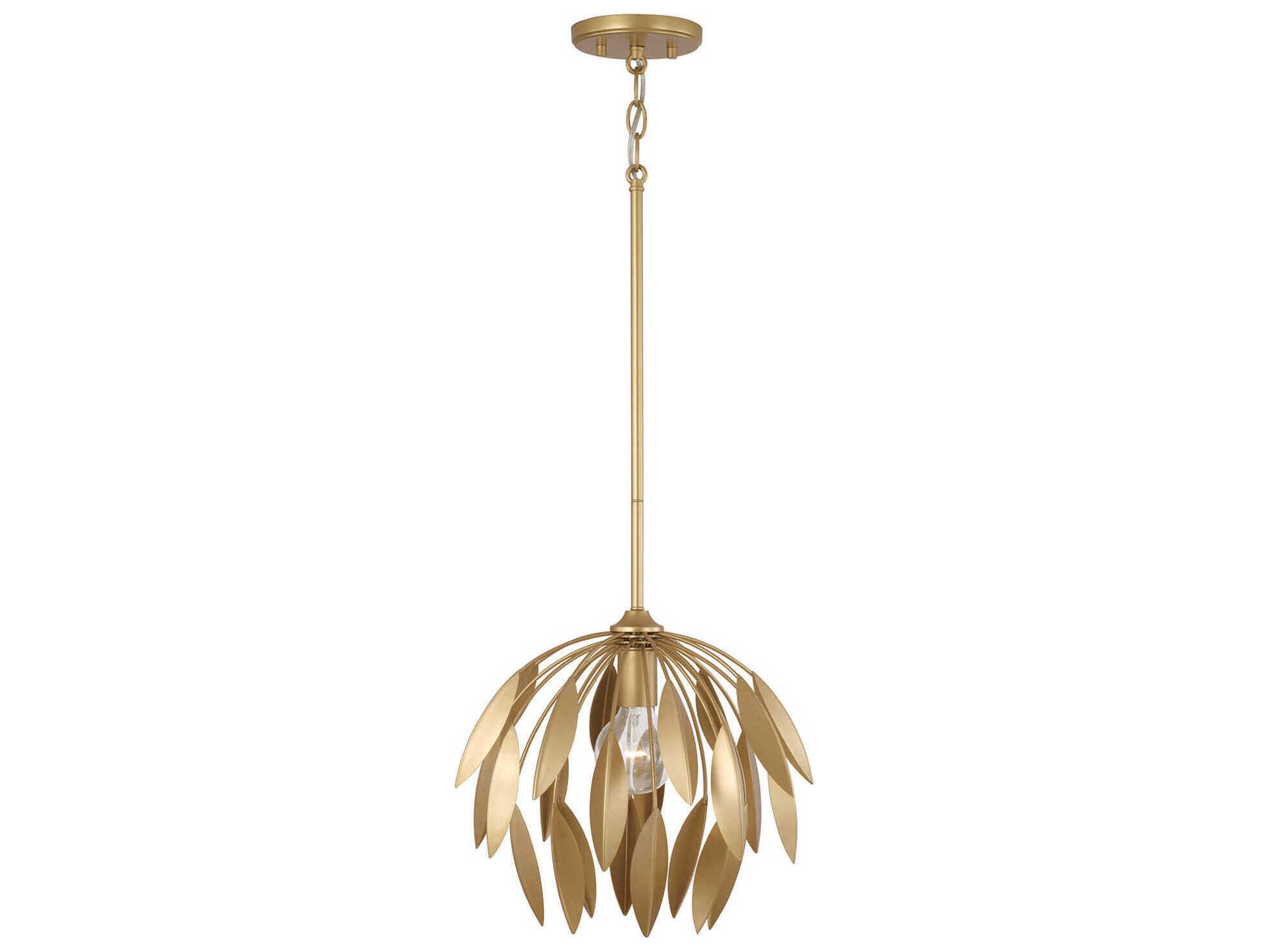 Capital Lighting Margeaux 1-Light Buffed Gold Dome Pendant