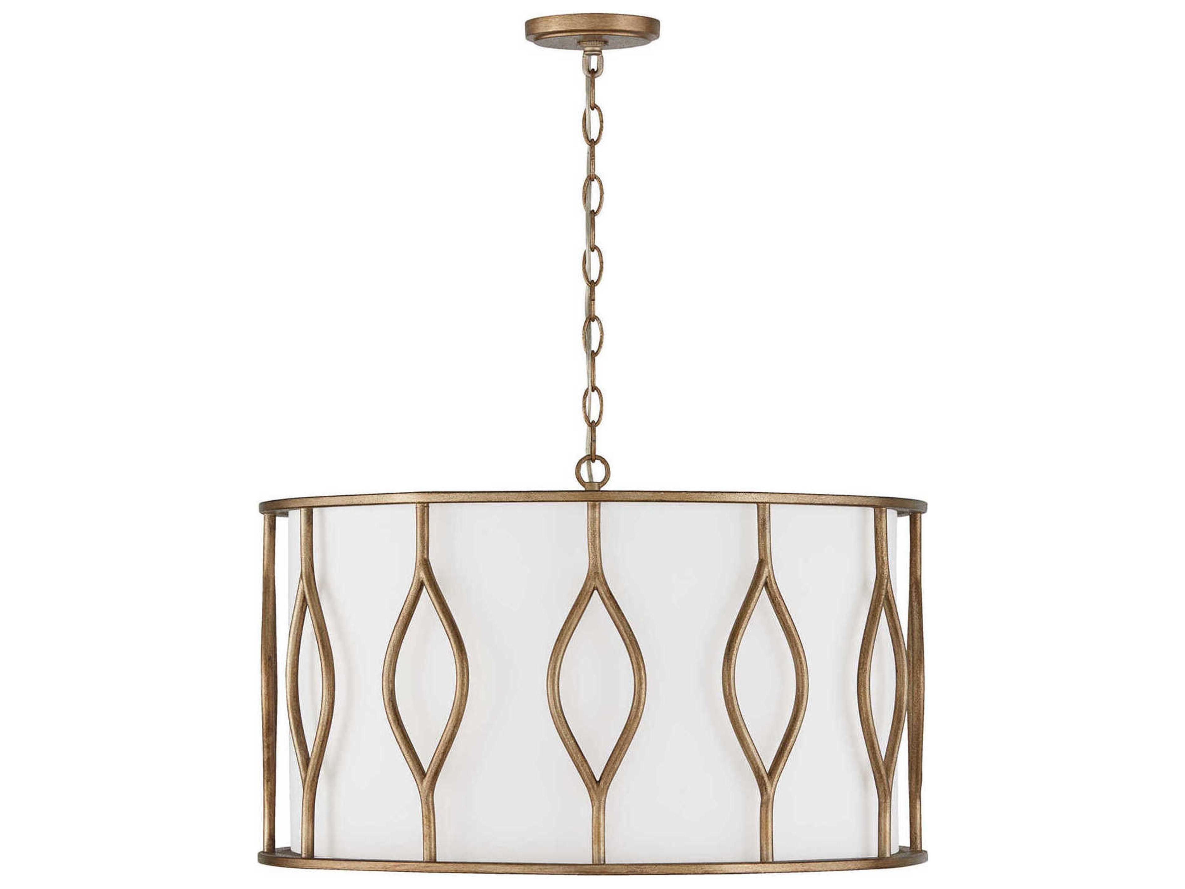 Capital Lighting Cohen 4-Light Mystic Luster Brass Drum Pendant