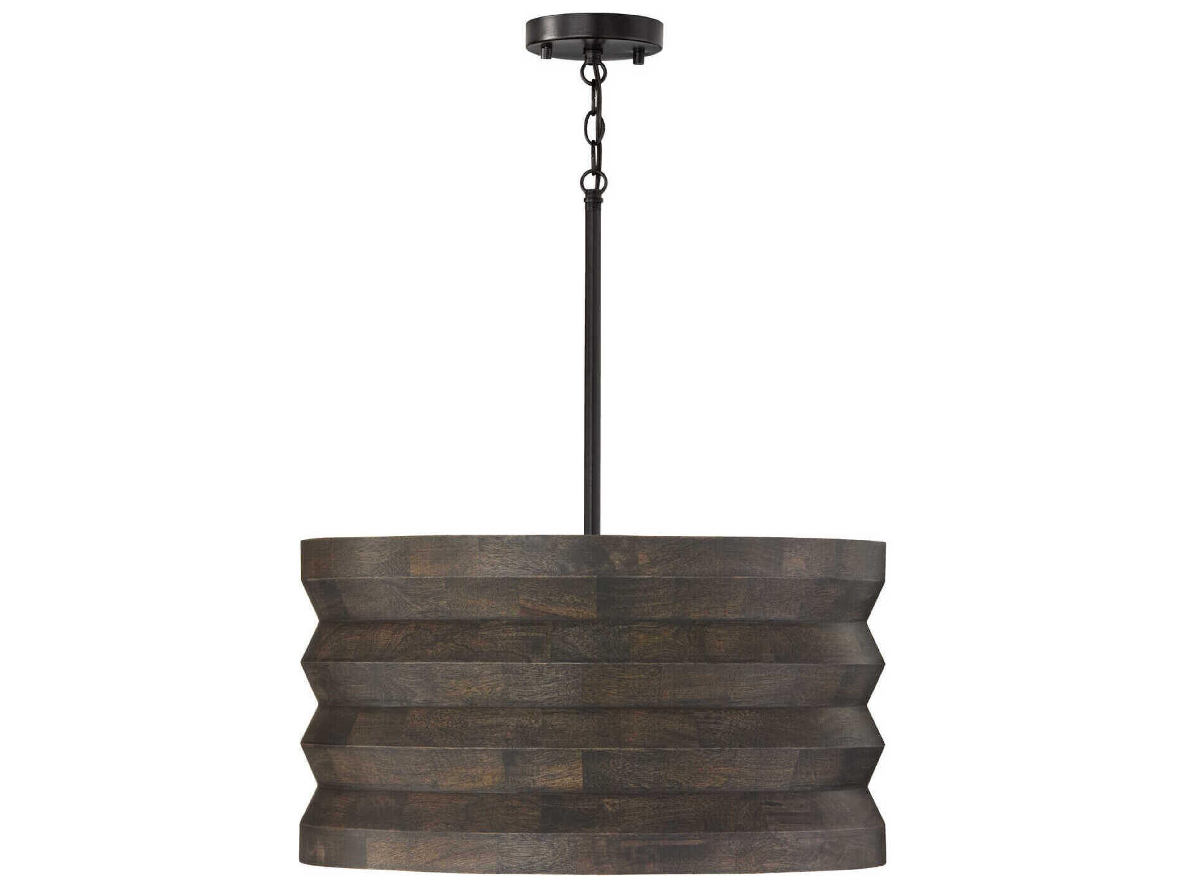 Capital Lighting Dunn 4-Light Espresso Stain Black Drum Pendant